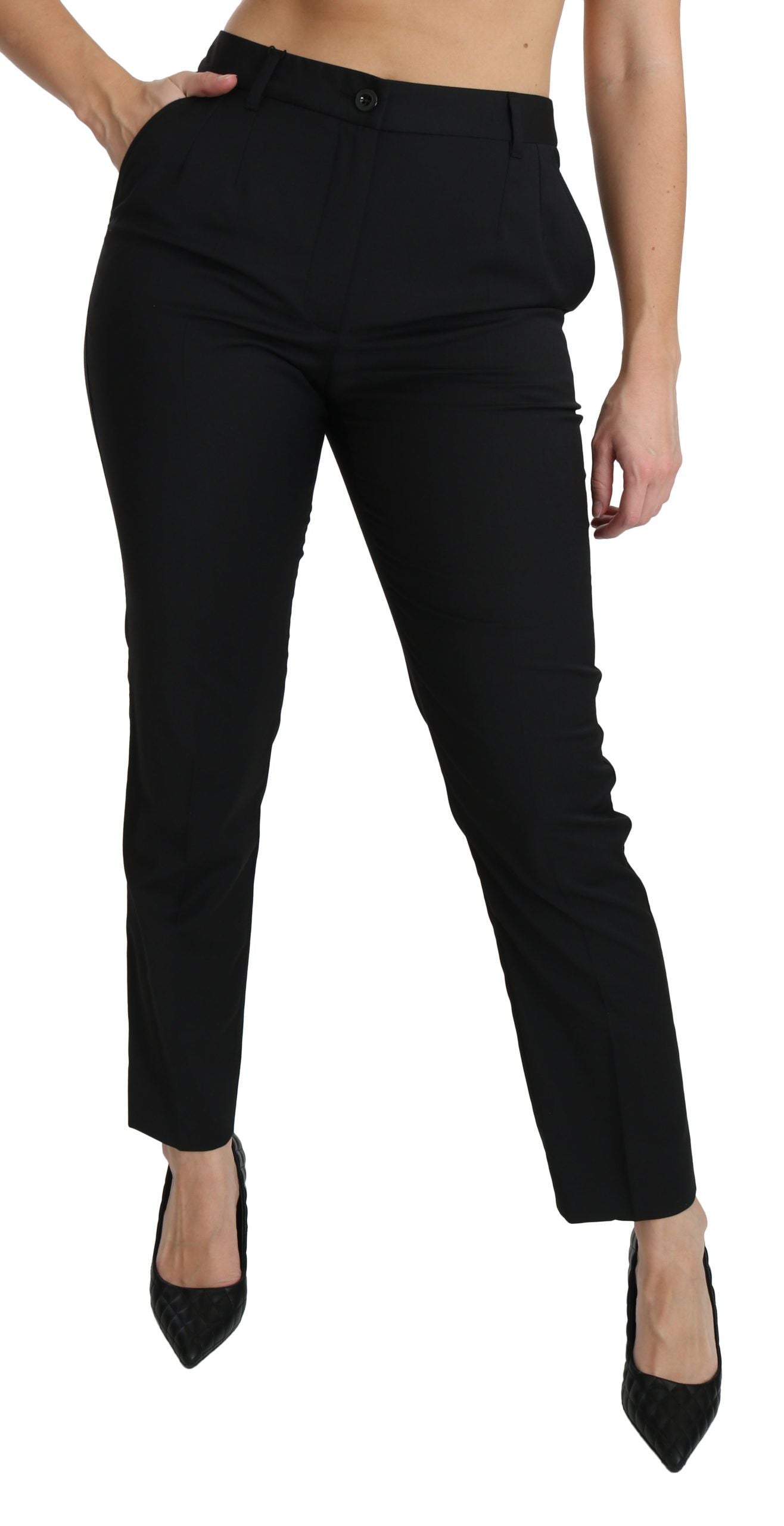 Dolce & Gabbana Chic Slim Fit Mid Waist Cropped Pants