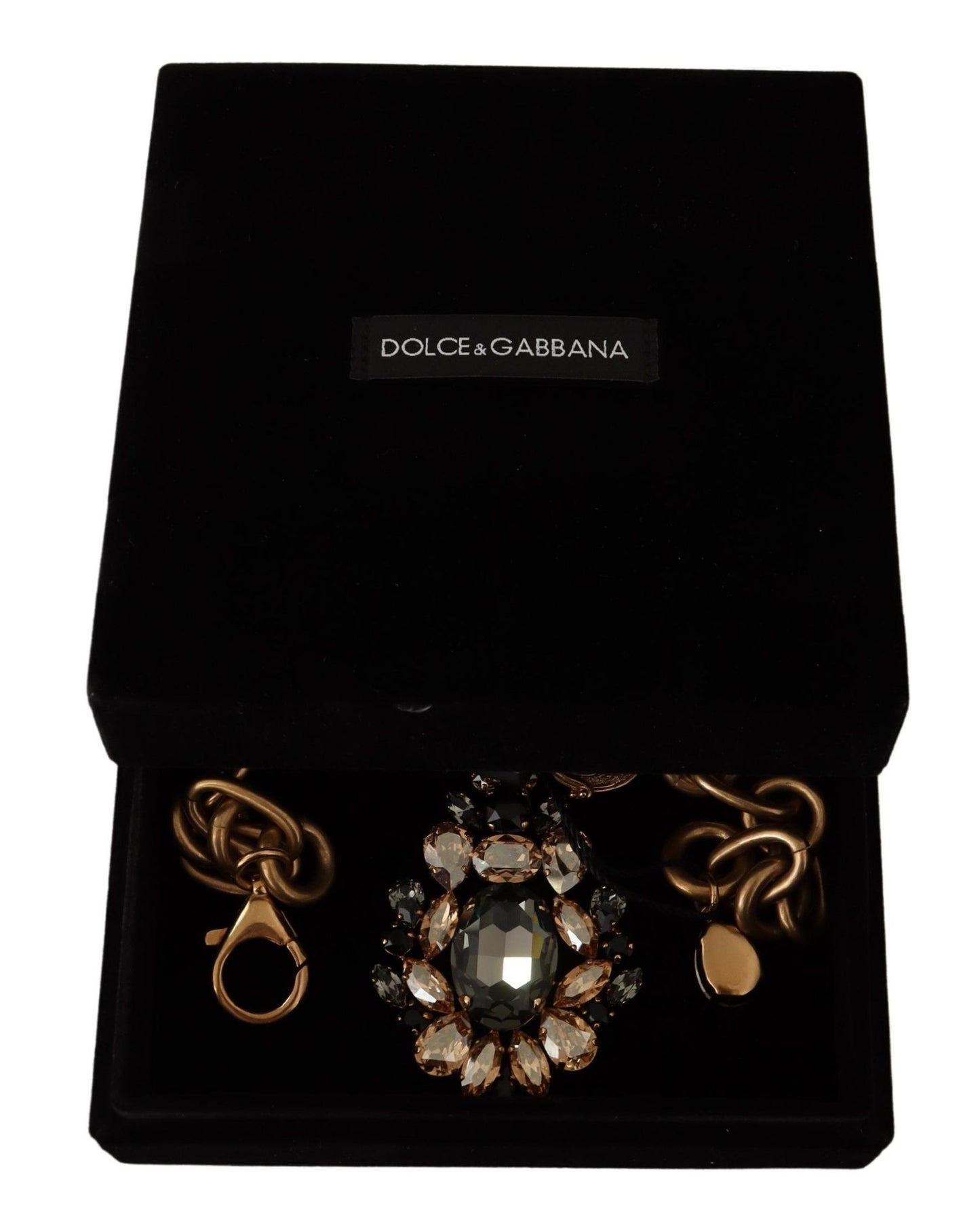 Dolce & Gabbana Elegant Gold Statement Necklace with Crystals