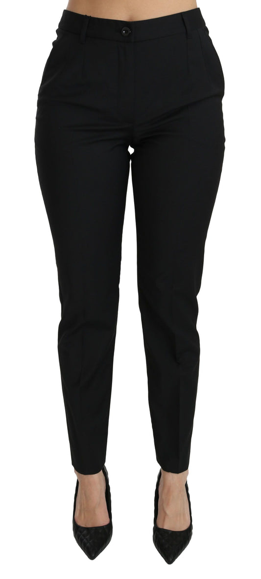 Dolce & Gabbana Chic Slim Fit Mid Waist Cropped Pants