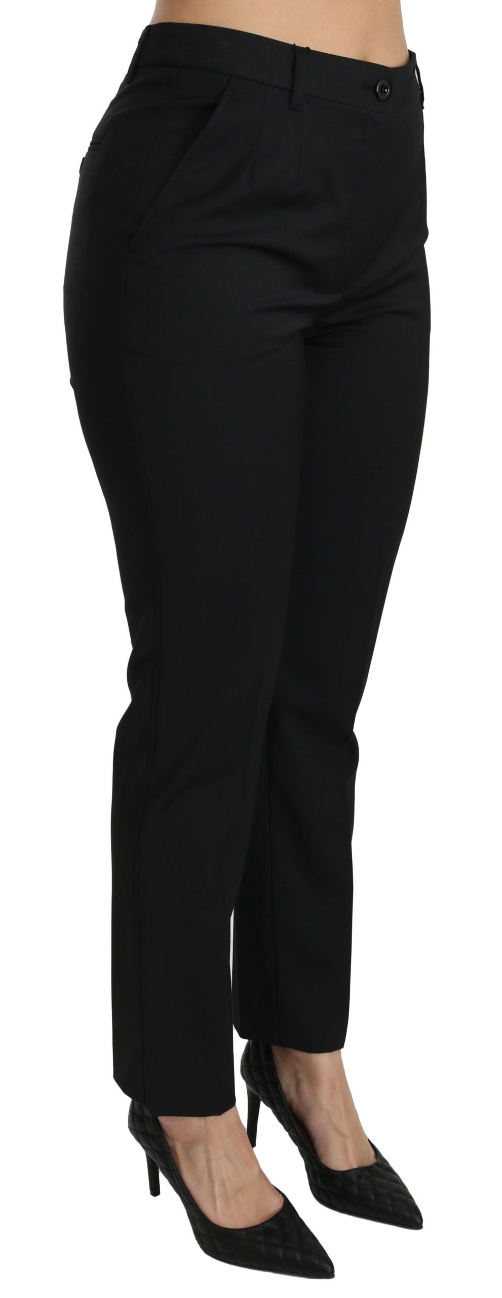 Dolce & Gabbana Chic Slim Fit Mid Waist Cropped Pants