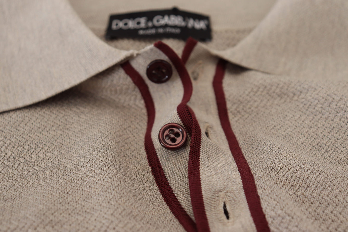 Dolce & Gabbana Elegant Gray Silk Collared T-Shirt