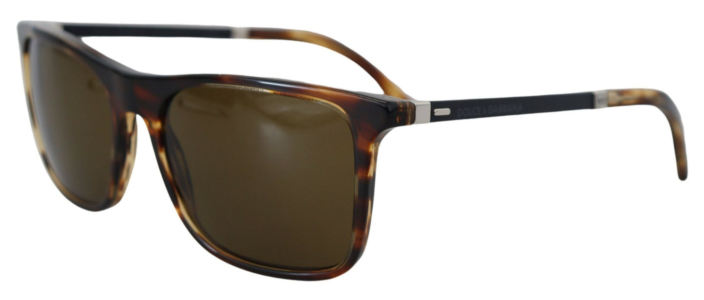 Dolce & Gabbana Elegant Brown Acetate Polarized Sunglasses