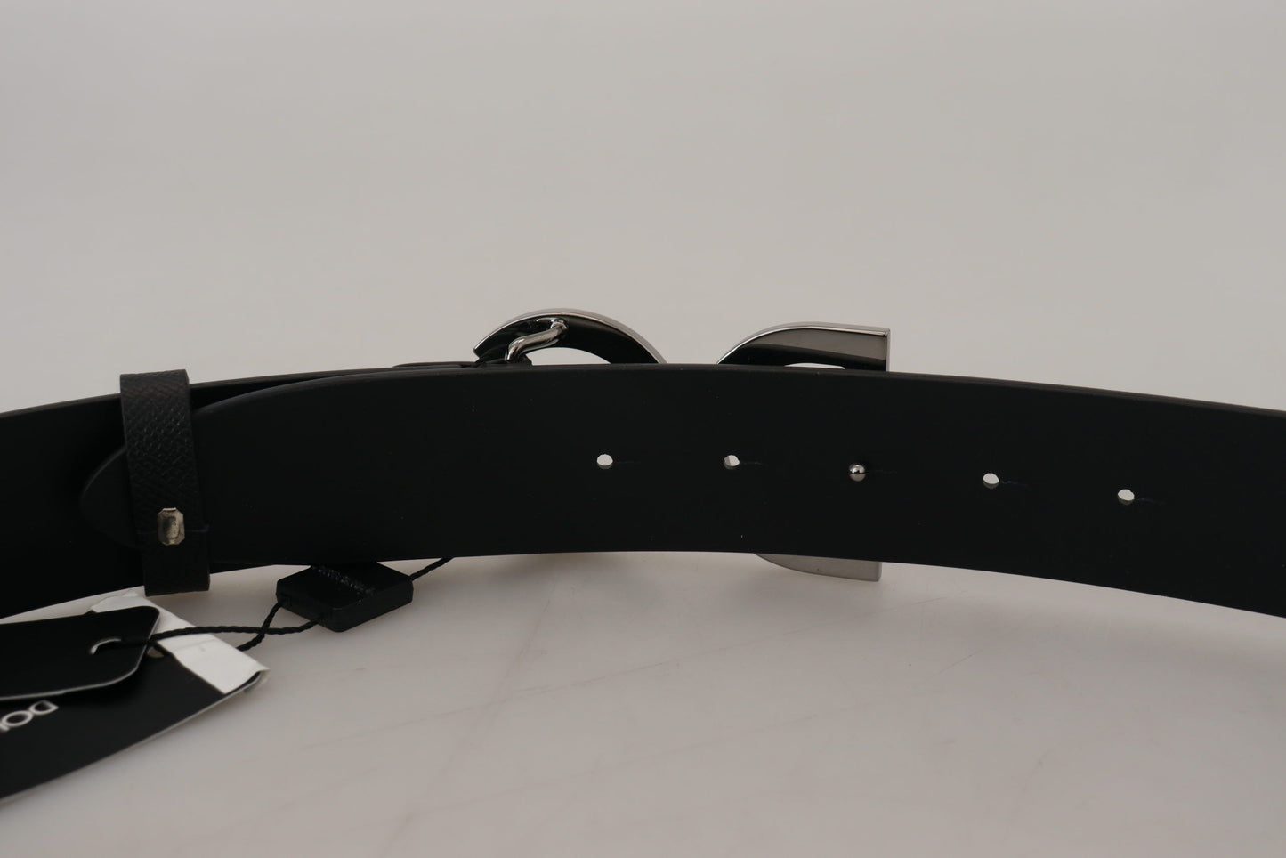 Dolce & Gabbana Elegant Black Leather Belt with DG Buckle