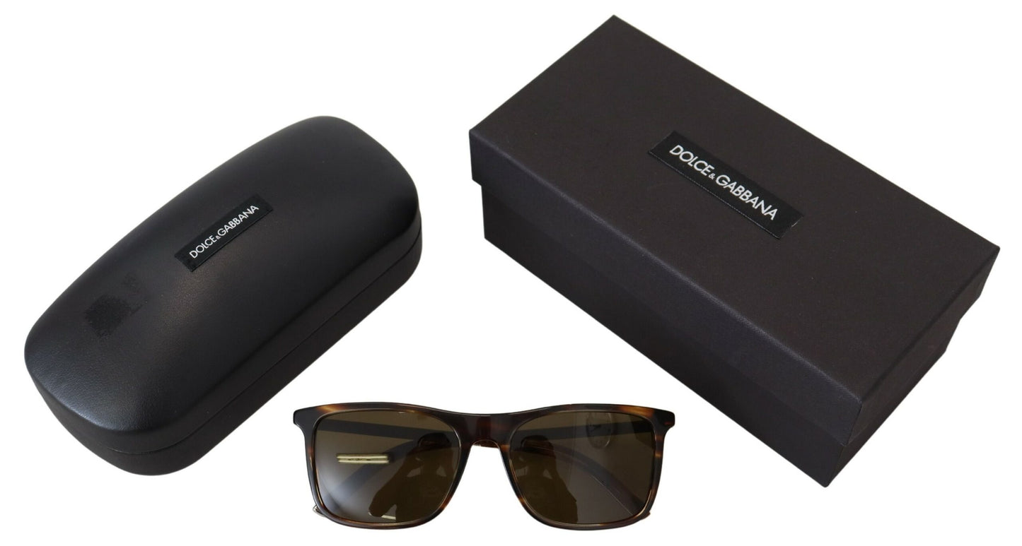 Dolce & Gabbana Elegant Brown Acetate Polarized Sunglasses