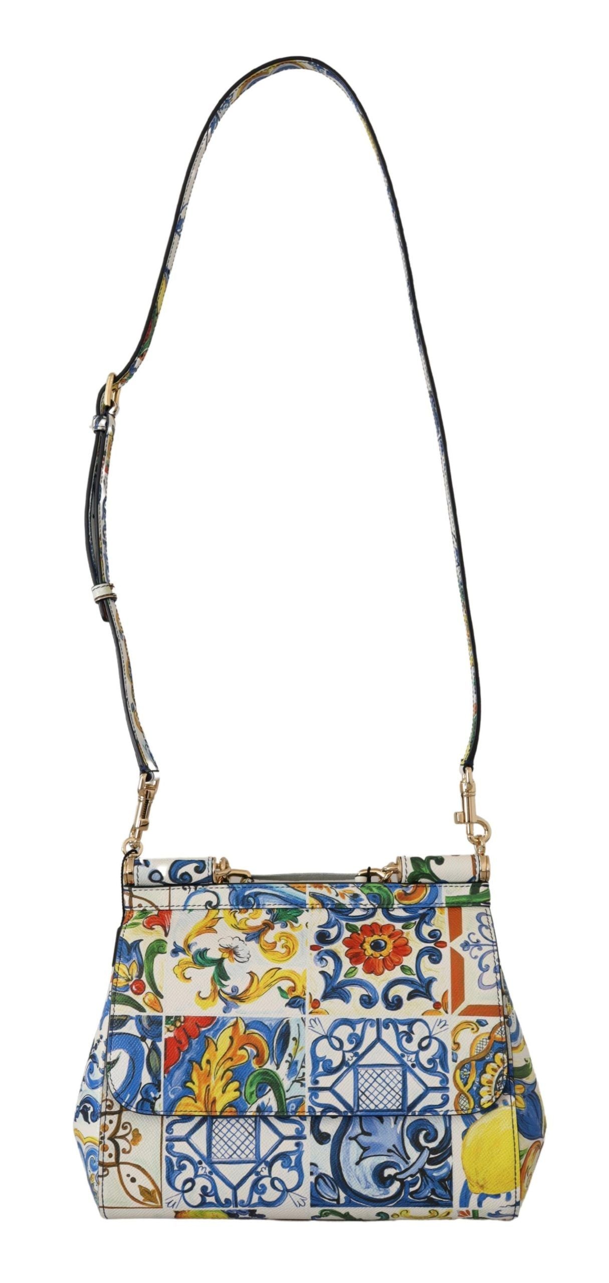 Dolce & Gabbana Sicilian Majesty Leather Shoulder Bag