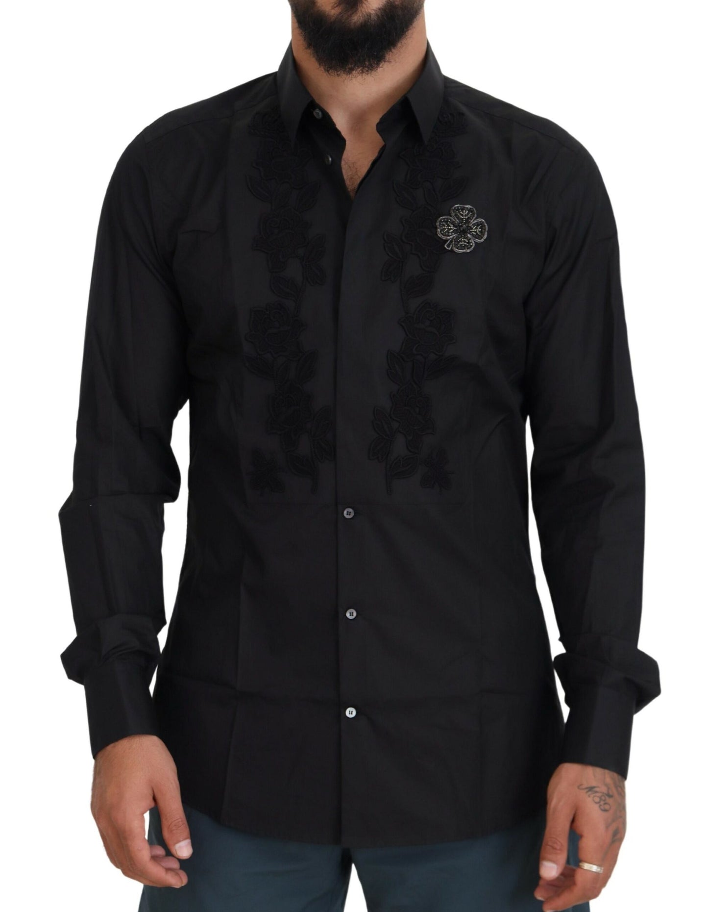 Dolce & Gabbana Elegant Slim Fit Formal Black Dress Shirt