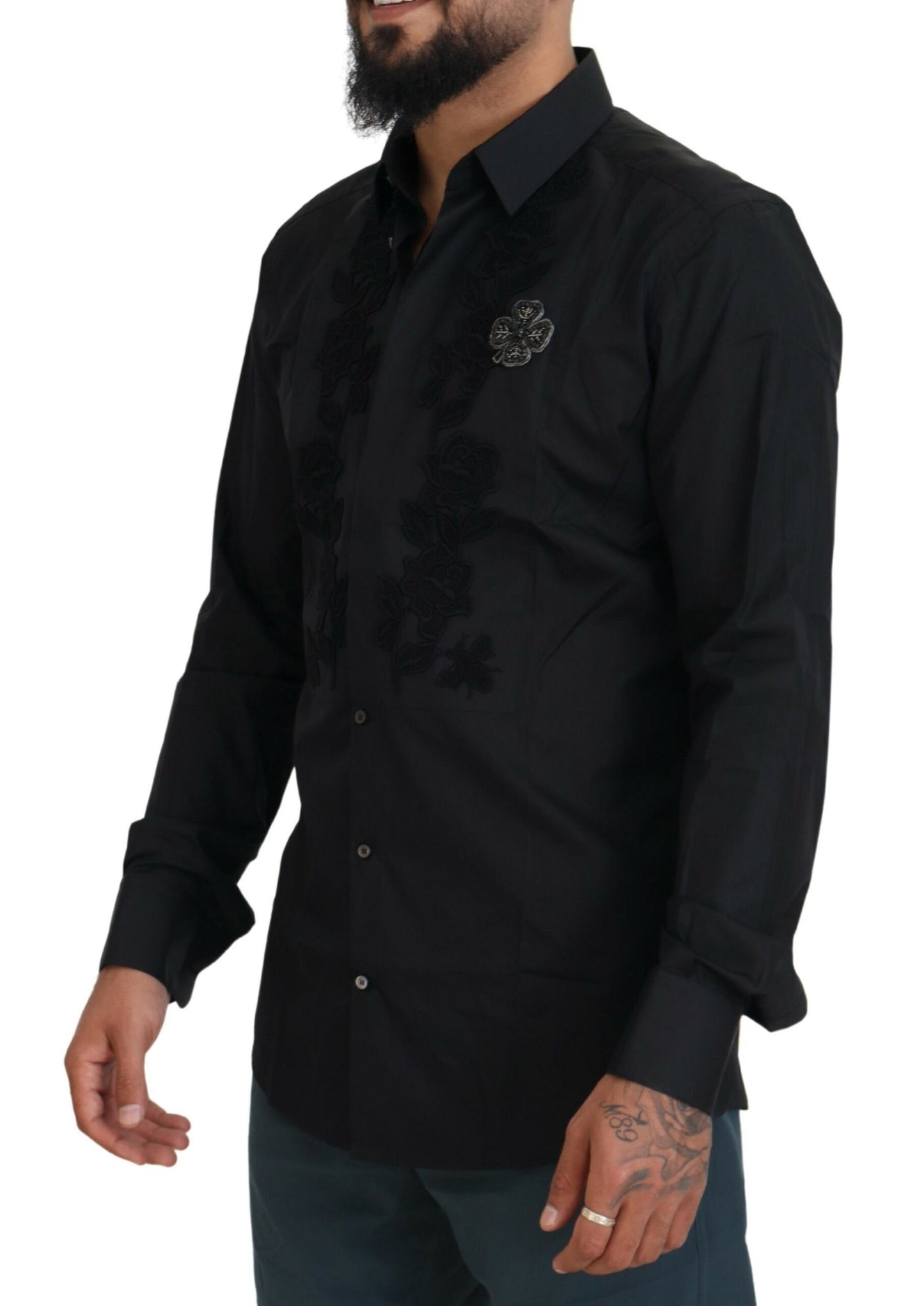 Dolce & Gabbana Elegant Slim Fit Formal Black Dress Shirt