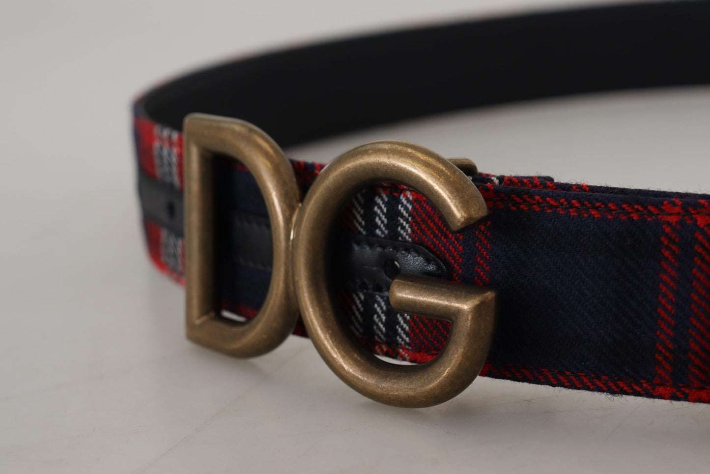 Dolce & Gabbana Elegant Multicolor Tartan Belt with Logo Buckle