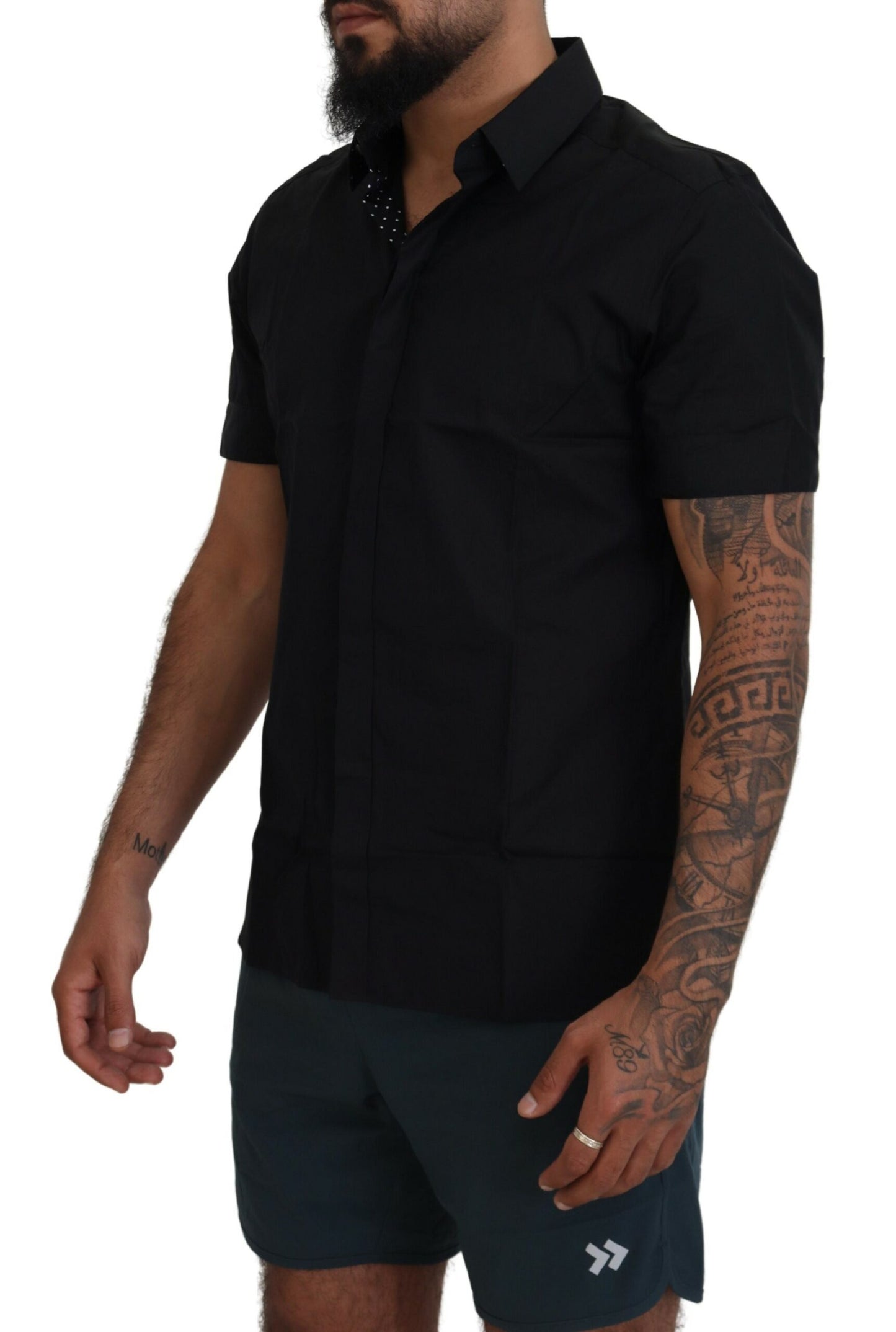 Dolce & Gabbana Elegant Black Silk Blend Dress Shirt