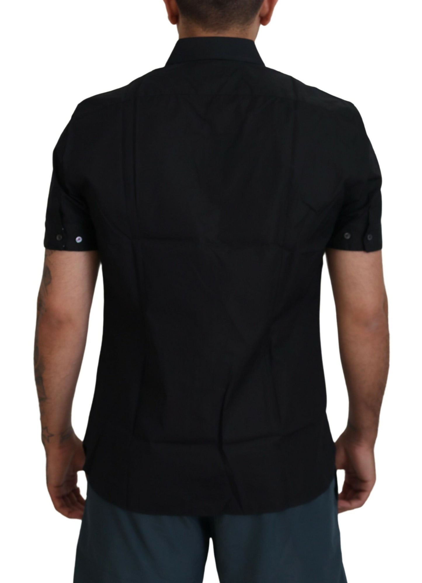 Dolce & Gabbana Elegant Black Silk Blend Dress Shirt