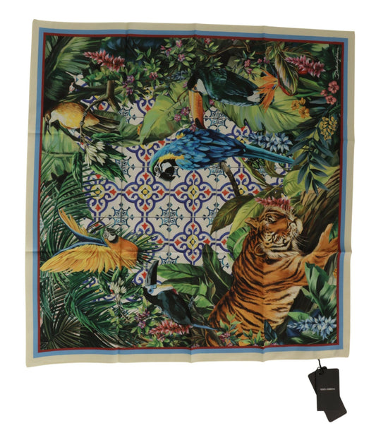 Dolce & Gabbana Exquisite Jungle Print Cotton Scarf