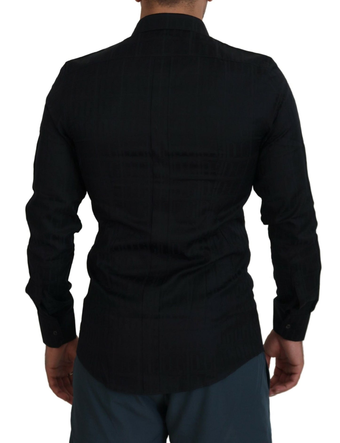 Dolce & Gabbana Elegant Slim Fit Black Cotton Dress Shirt