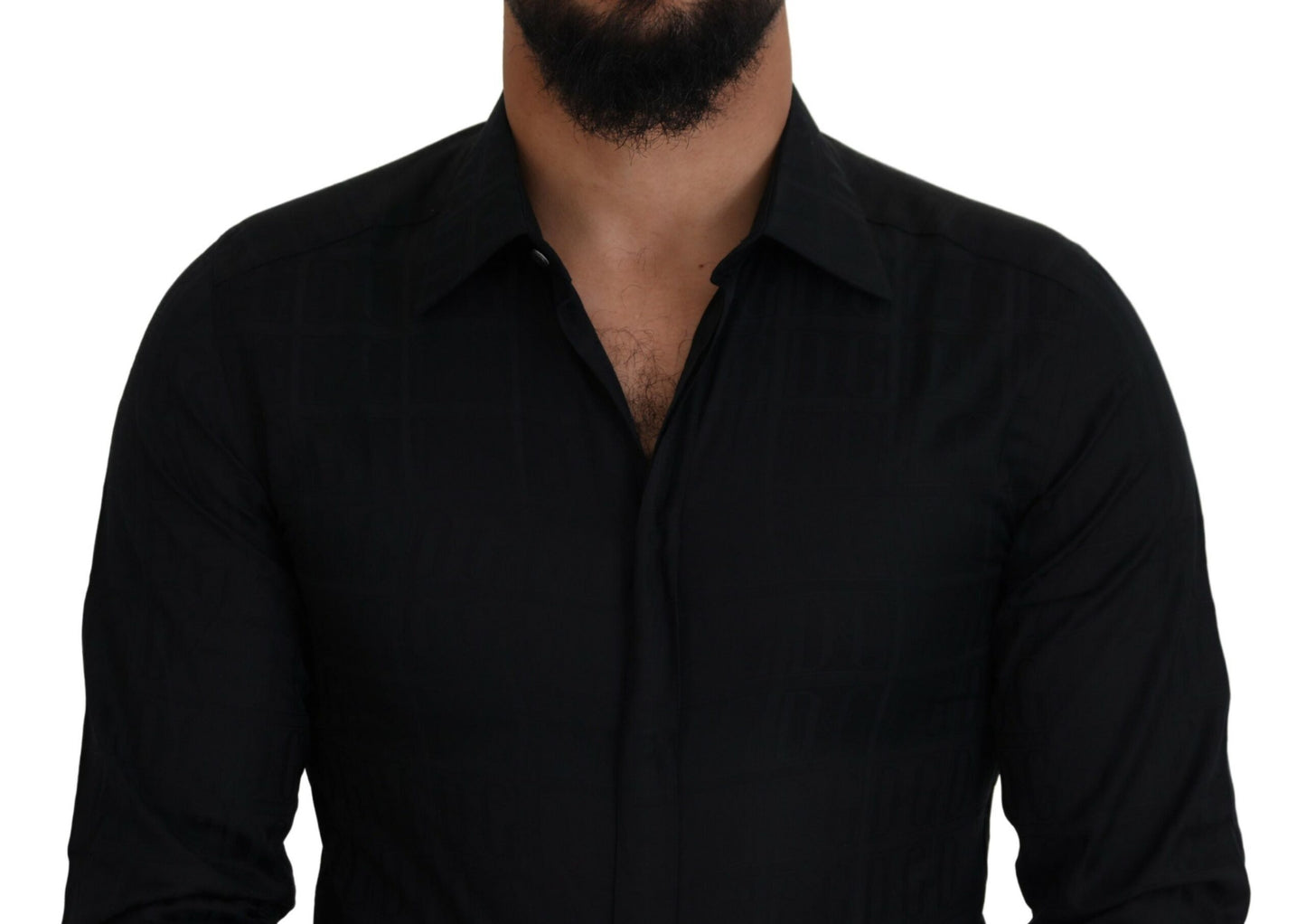 Dolce & Gabbana Elegant Slim Fit Black Cotton Dress Shirt