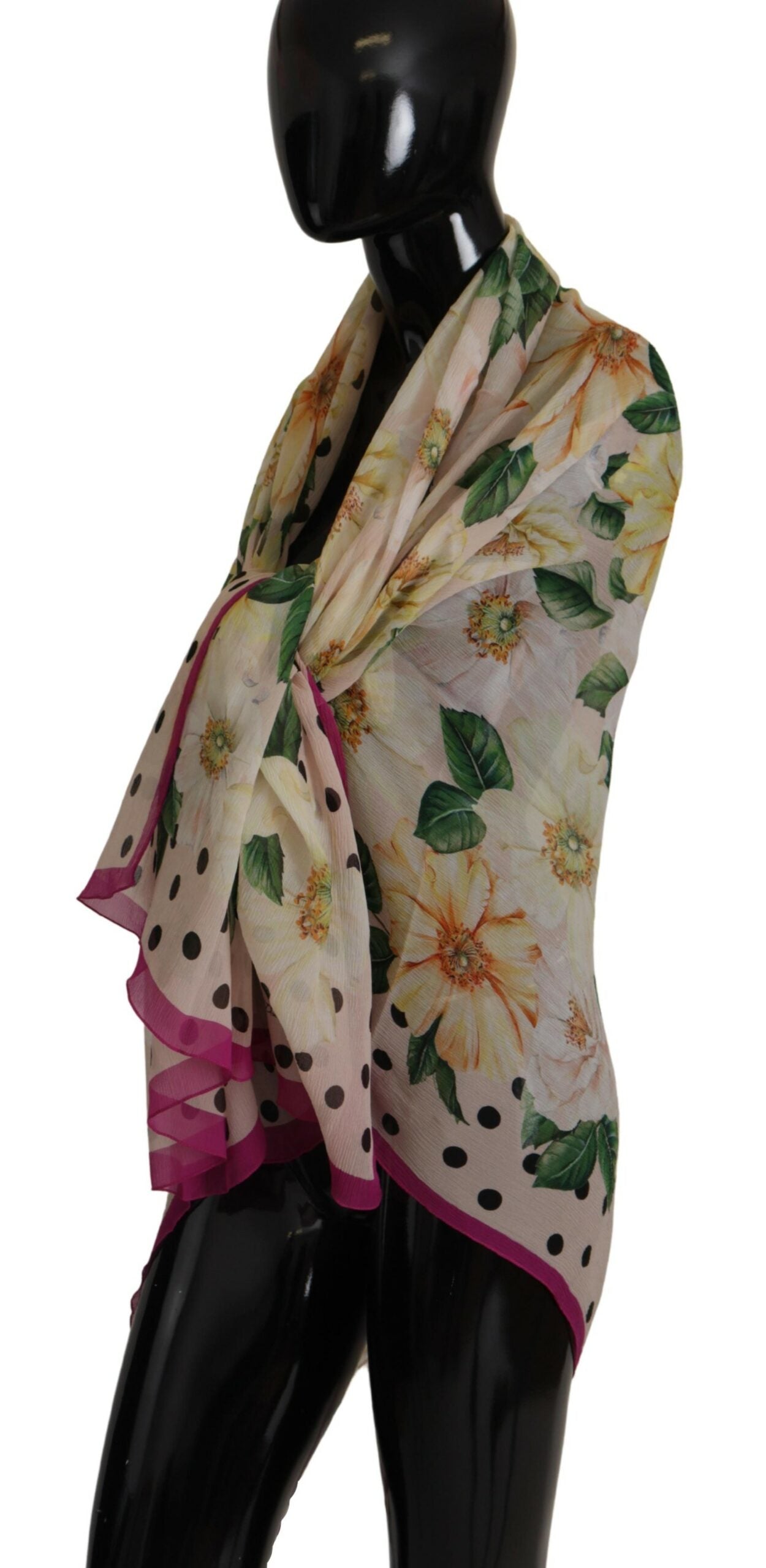 Dolce & Gabbana Elegant Floral Silk Shawl Wrap