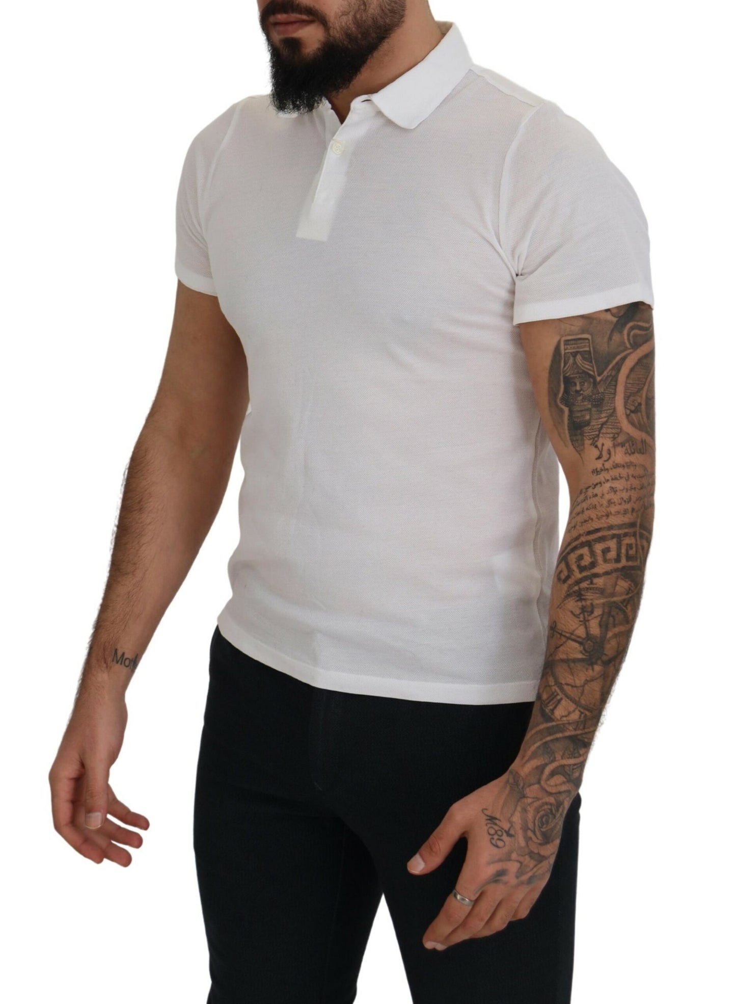 FRADI Elegant White Cotton Polo T-Shirt