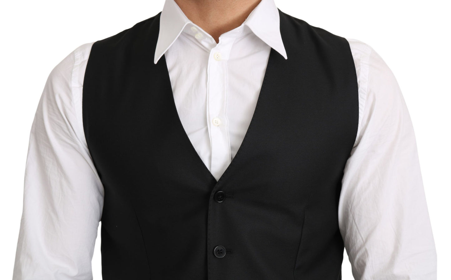 Dolce & Gabbana Elegant Gray Wool Blend Formal Vest