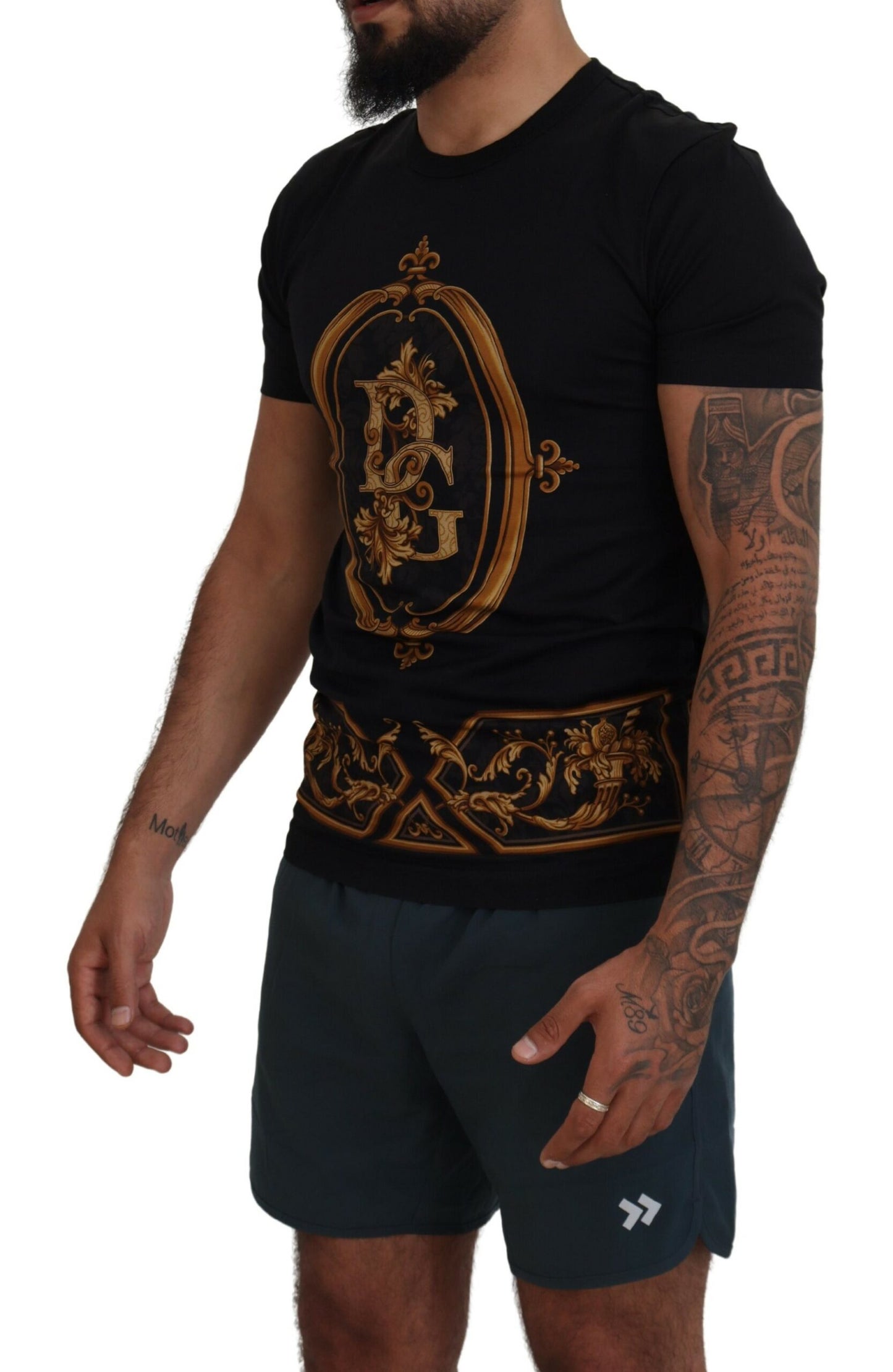 Dolce & Gabbana Elegant Black Printed Cotton T-Shirt