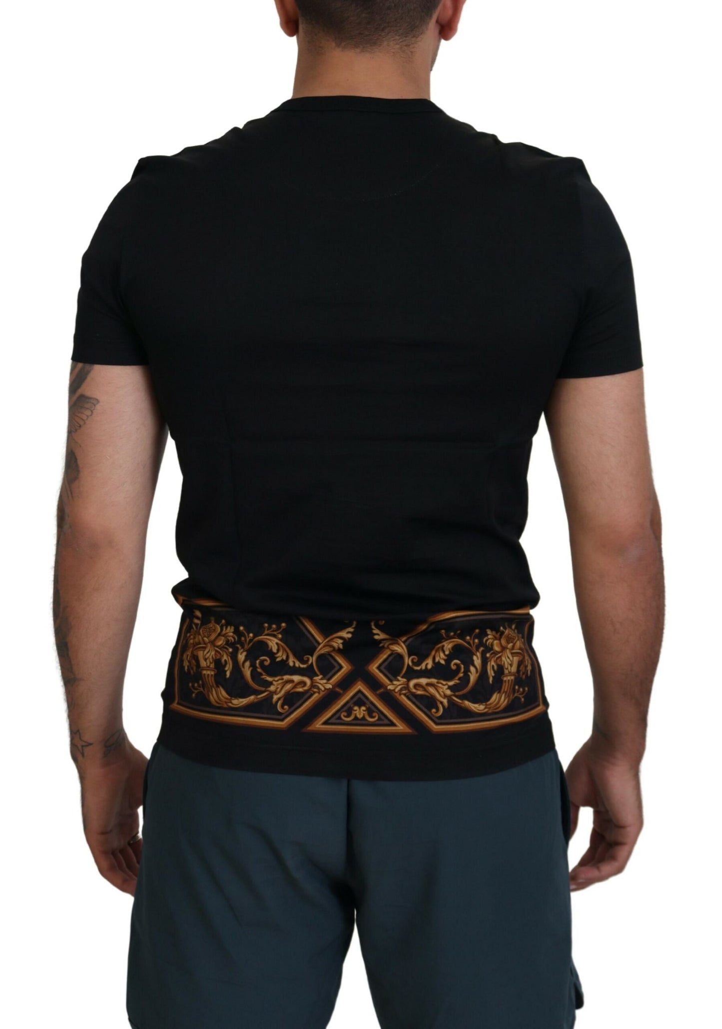 Dolce & Gabbana Elegant Black Printed Cotton T-Shirt