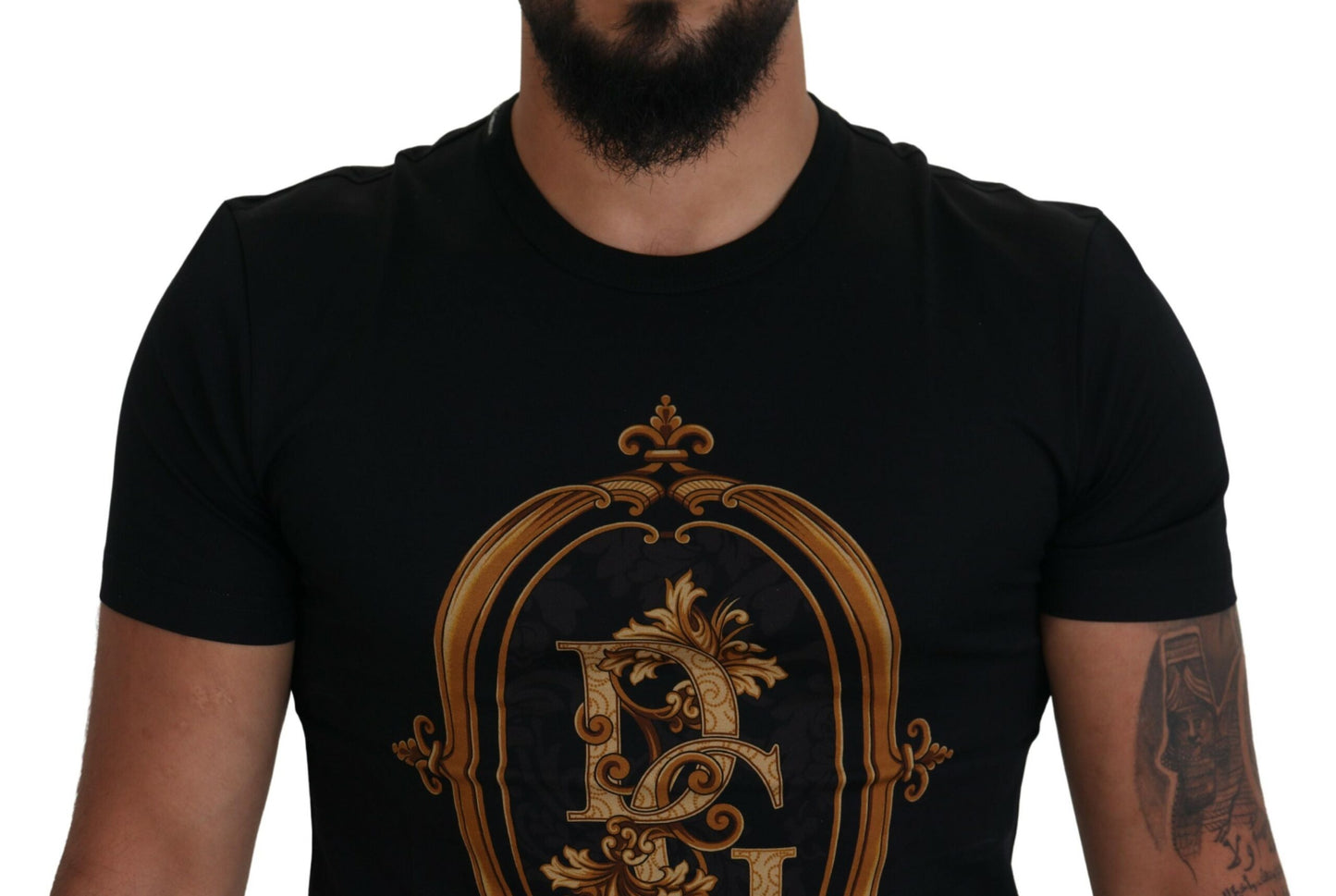 Dolce & Gabbana Elegant Black Printed Cotton T-Shirt