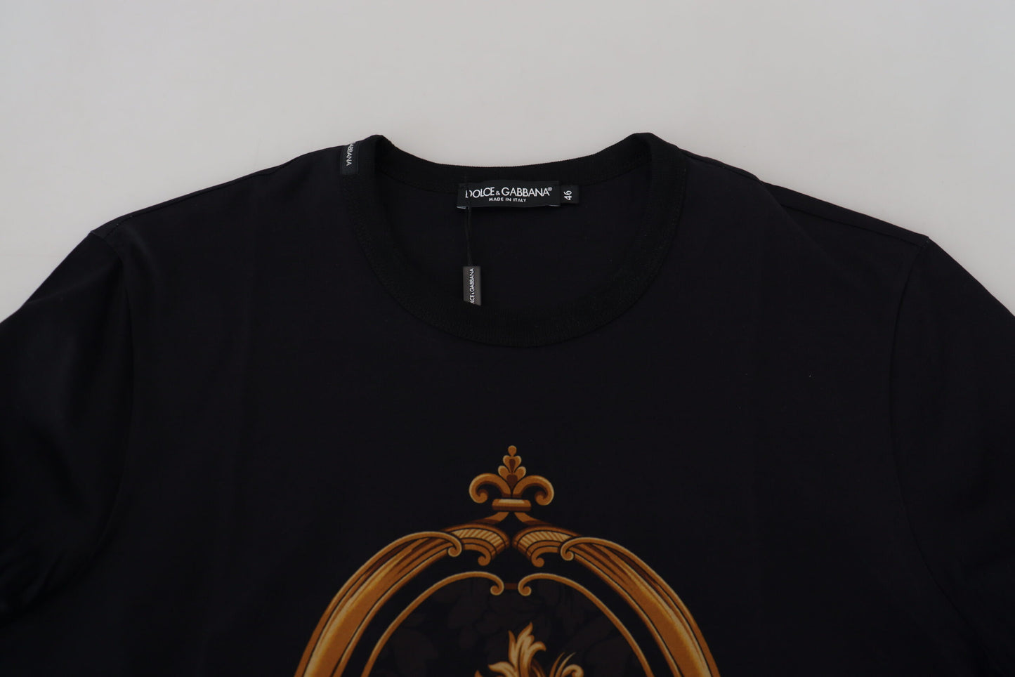 Dolce & Gabbana Elegant Black Printed Cotton T-Shirt