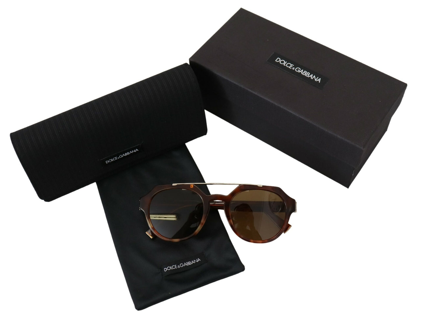 Dolce & Gabbana Chic Brown Wayfarer Sunglasses