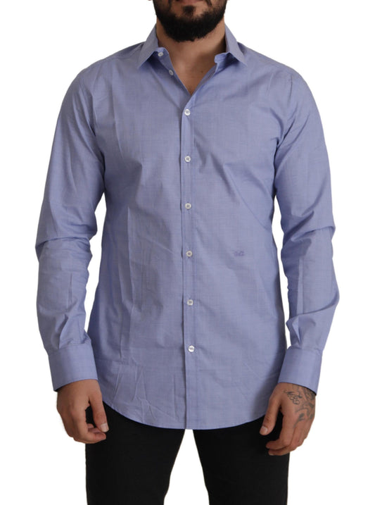 Dolce & Gabbana Stunning Sky-Blue Cotton Shirt