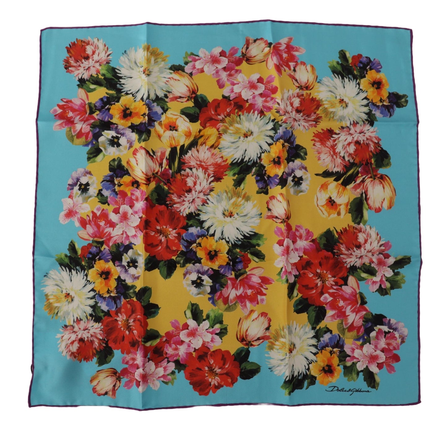 Dolce & Gabbana Elegant Multicolor Floral Silk Scarf