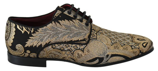 Dolce & Gabbana Elegant Jacquard Lace-Up Dress Shoes