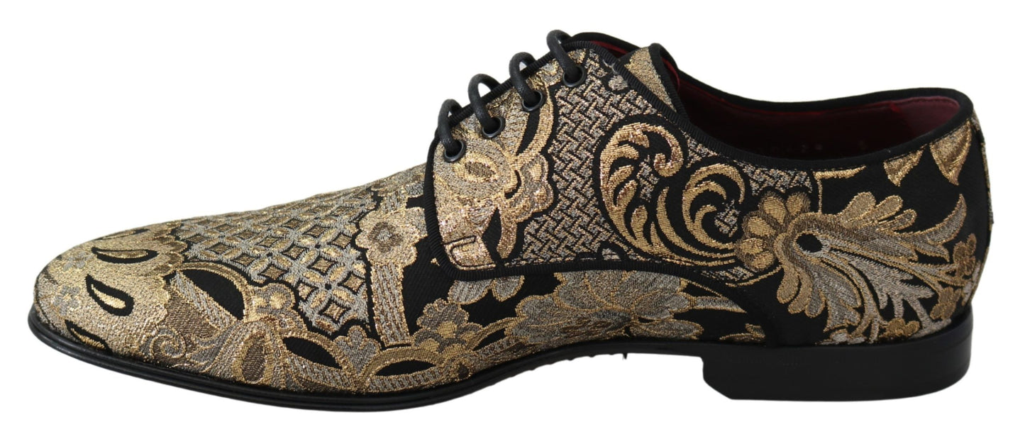 Dolce & Gabbana Elegant Jacquard Lace-Up Dress Shoes