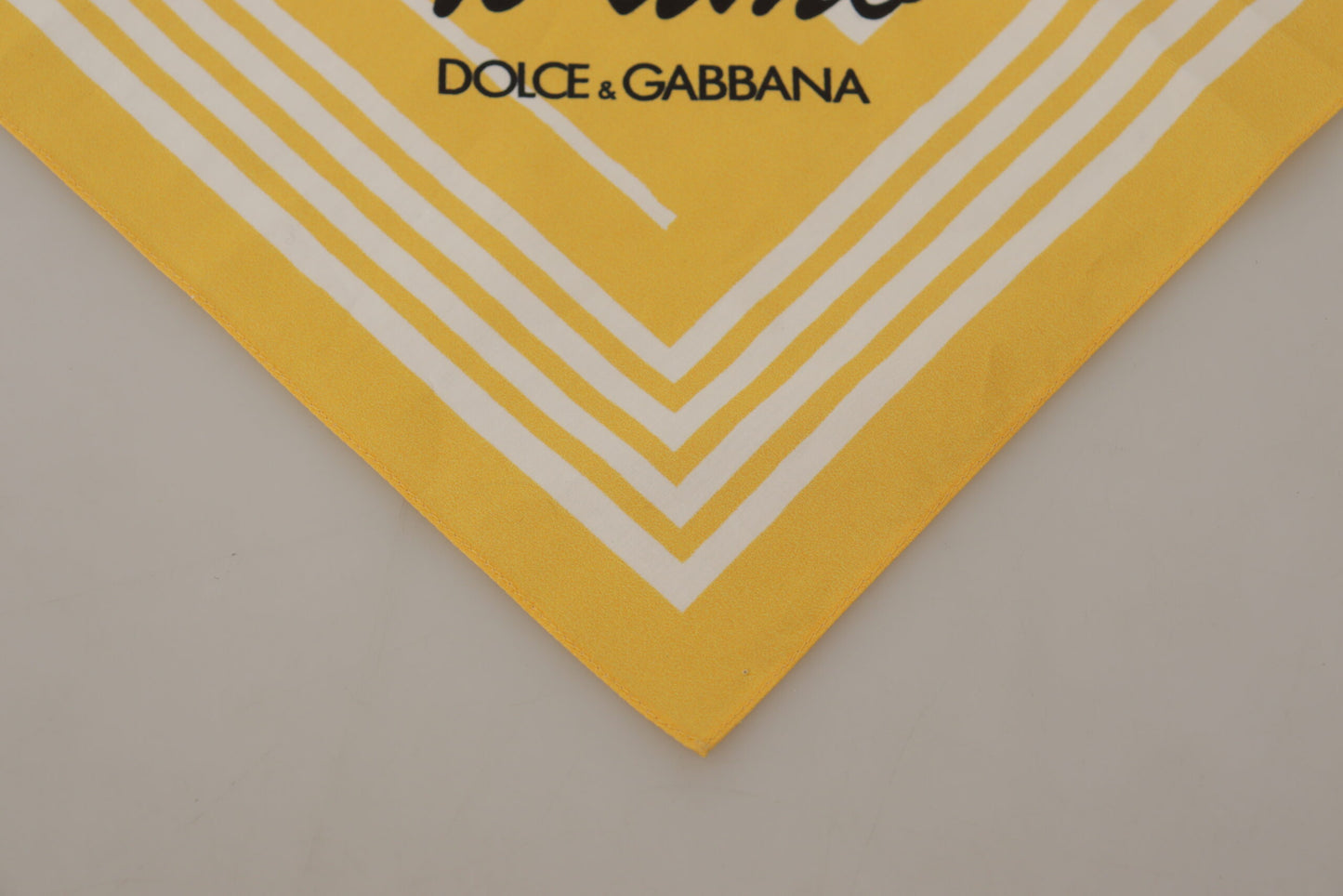 Dolce & Gabbana Chic Yellow White Striped Cotton Scarf