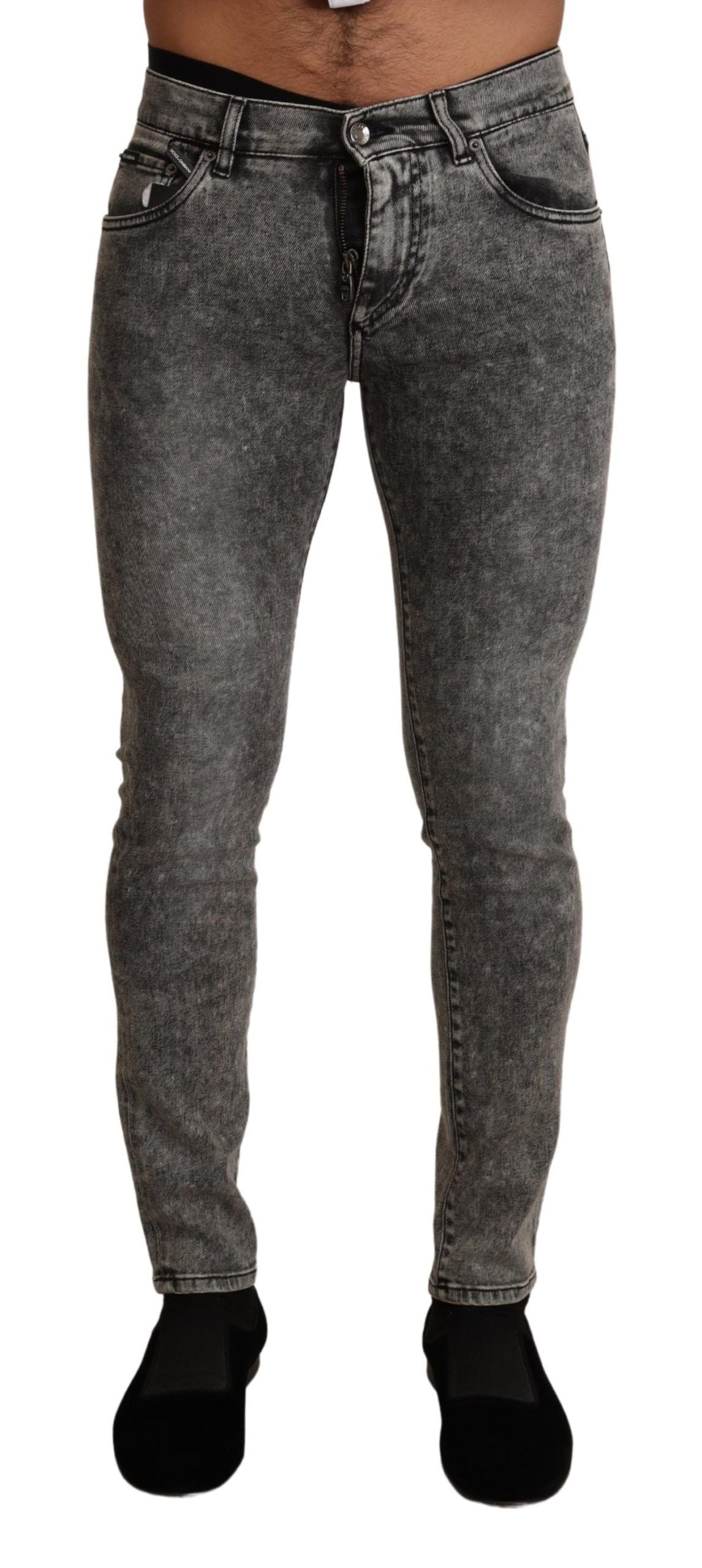 Dolce & Gabbana Elegant Gray Wash Skinny Jeans