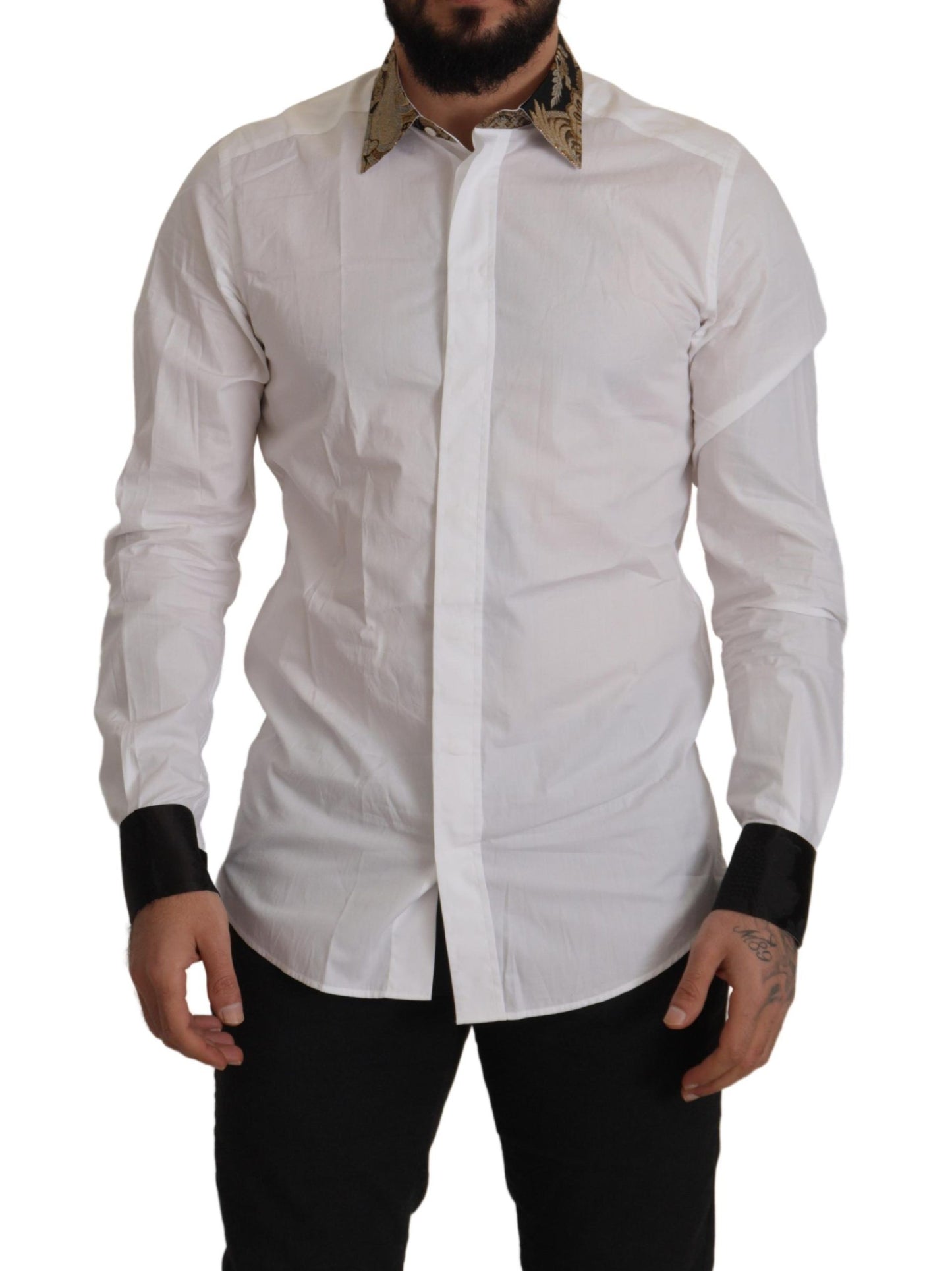 Dolce & Gabbana Elegant White Slim Fit Dress Shirt