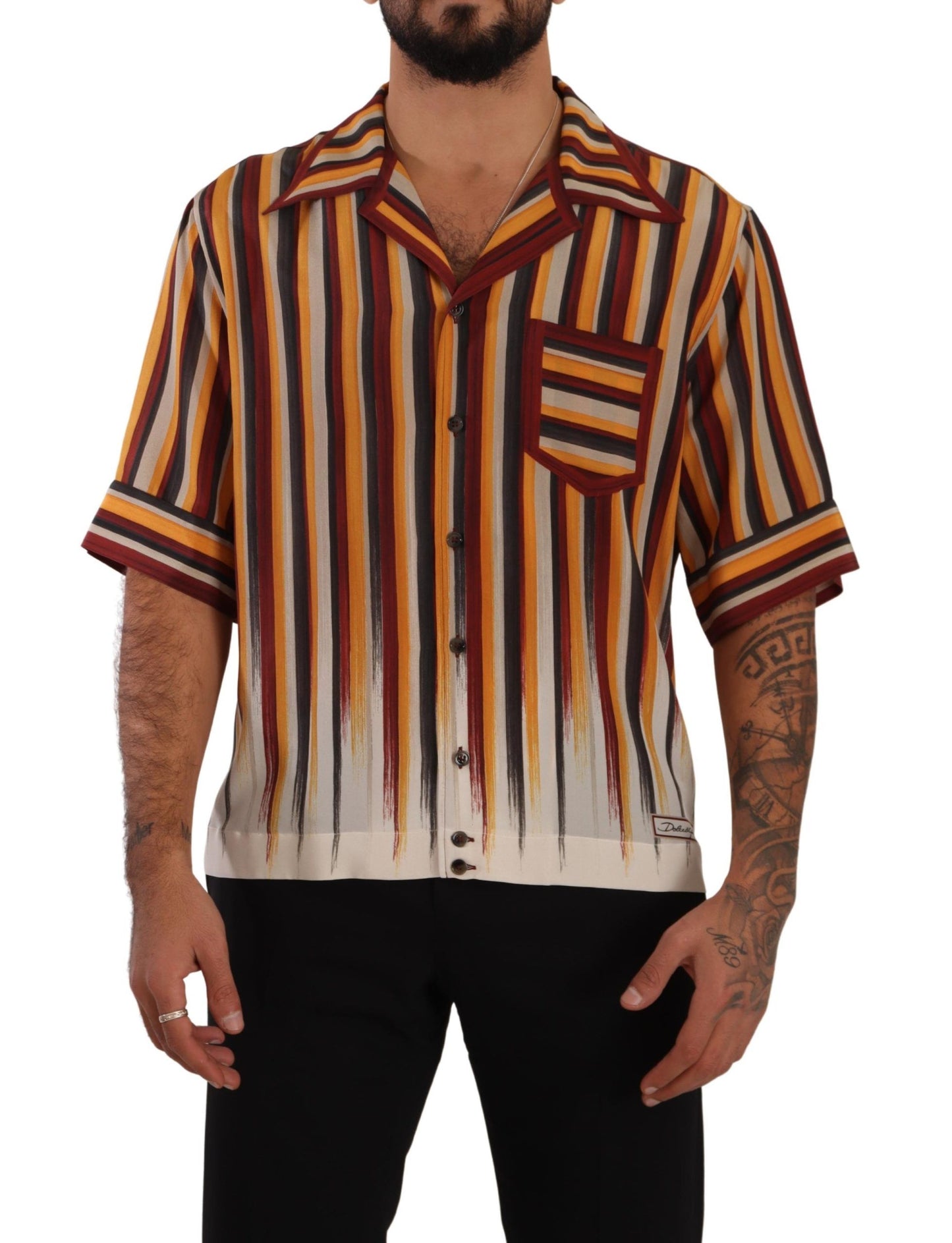 Dolce & Gabbana Silk Striped Casual Italian Shirt