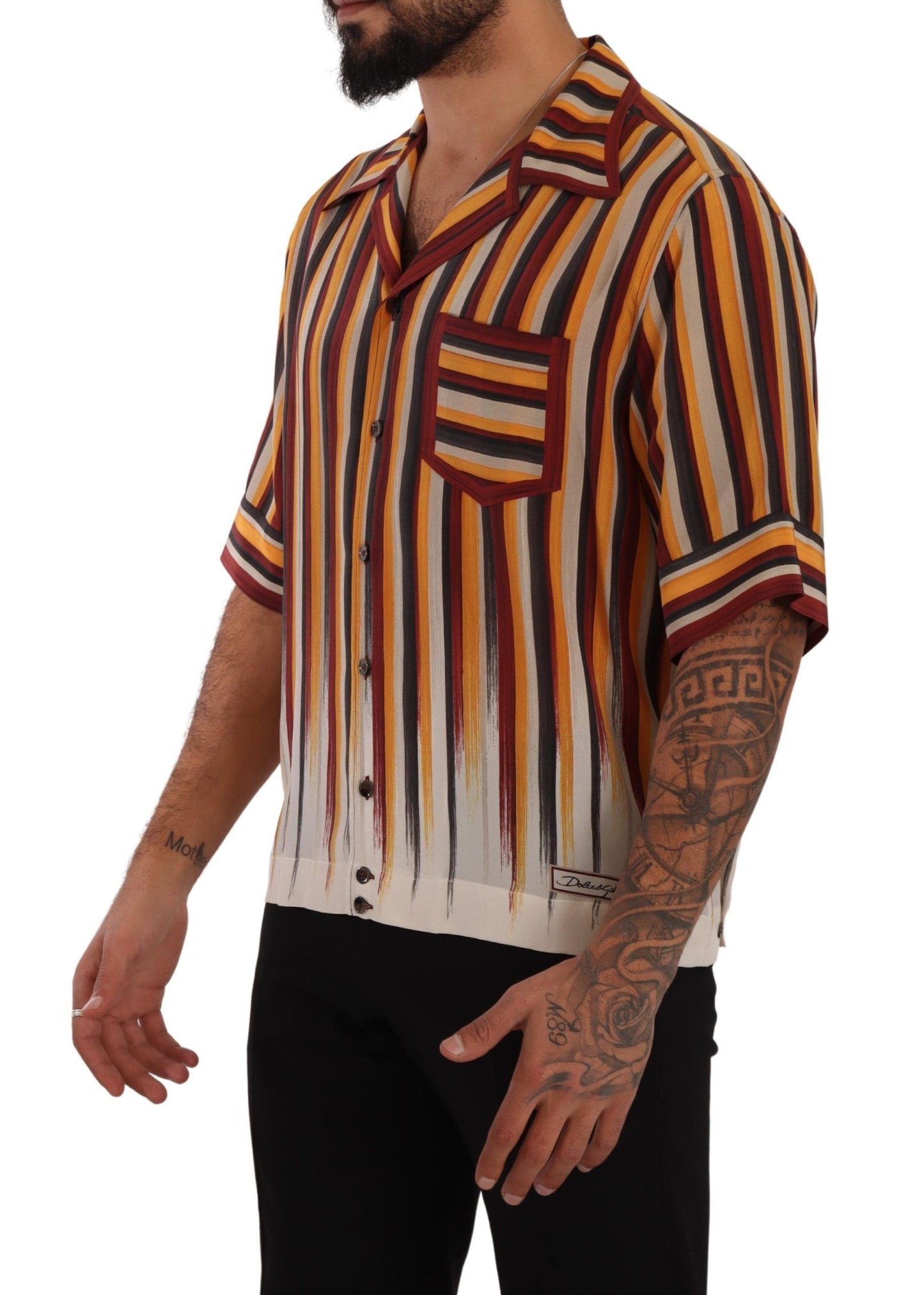 Dolce & Gabbana Silk Striped Casual Italian Shirt