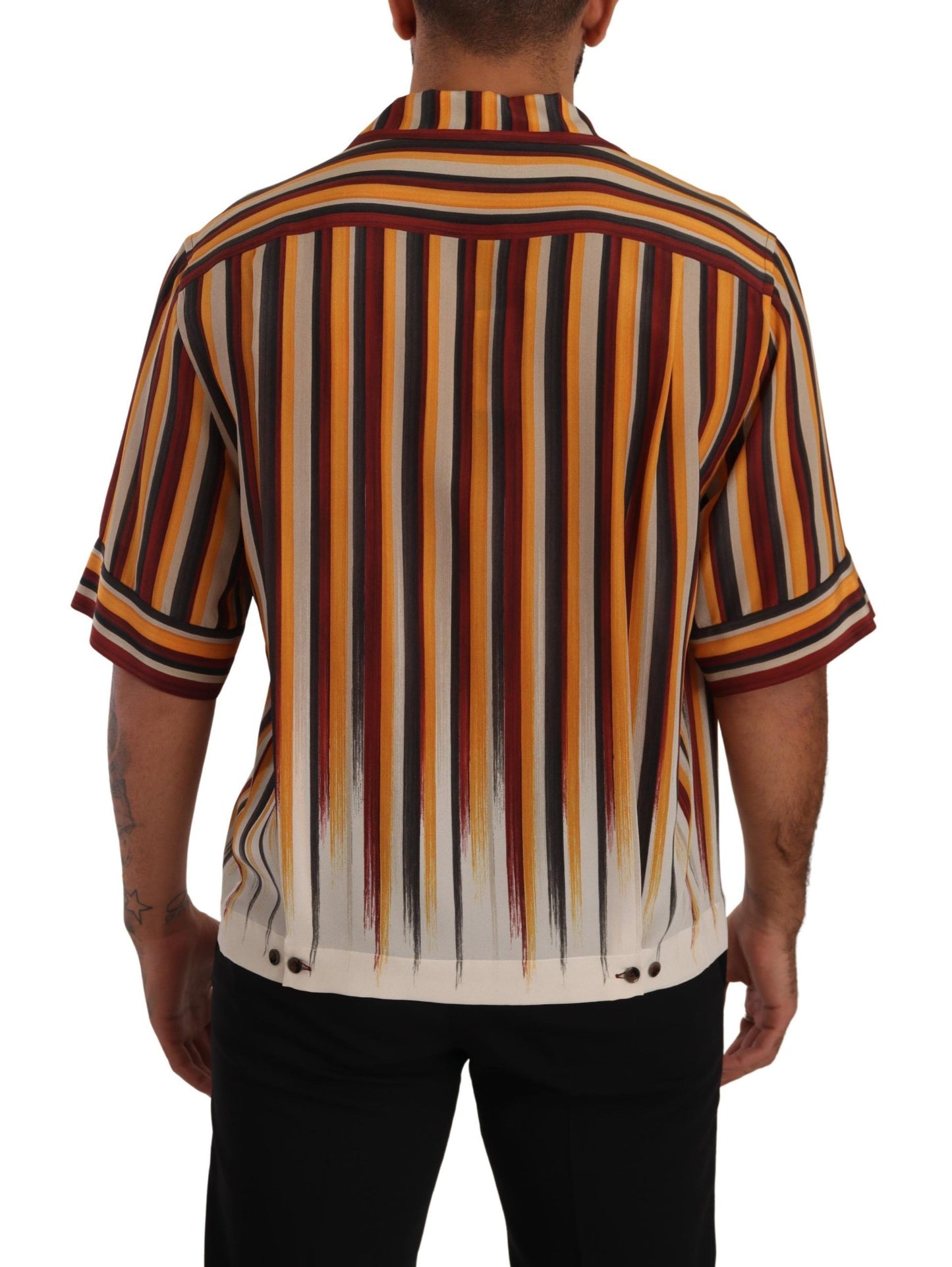 Dolce & Gabbana Silk Striped Casual Italian Shirt