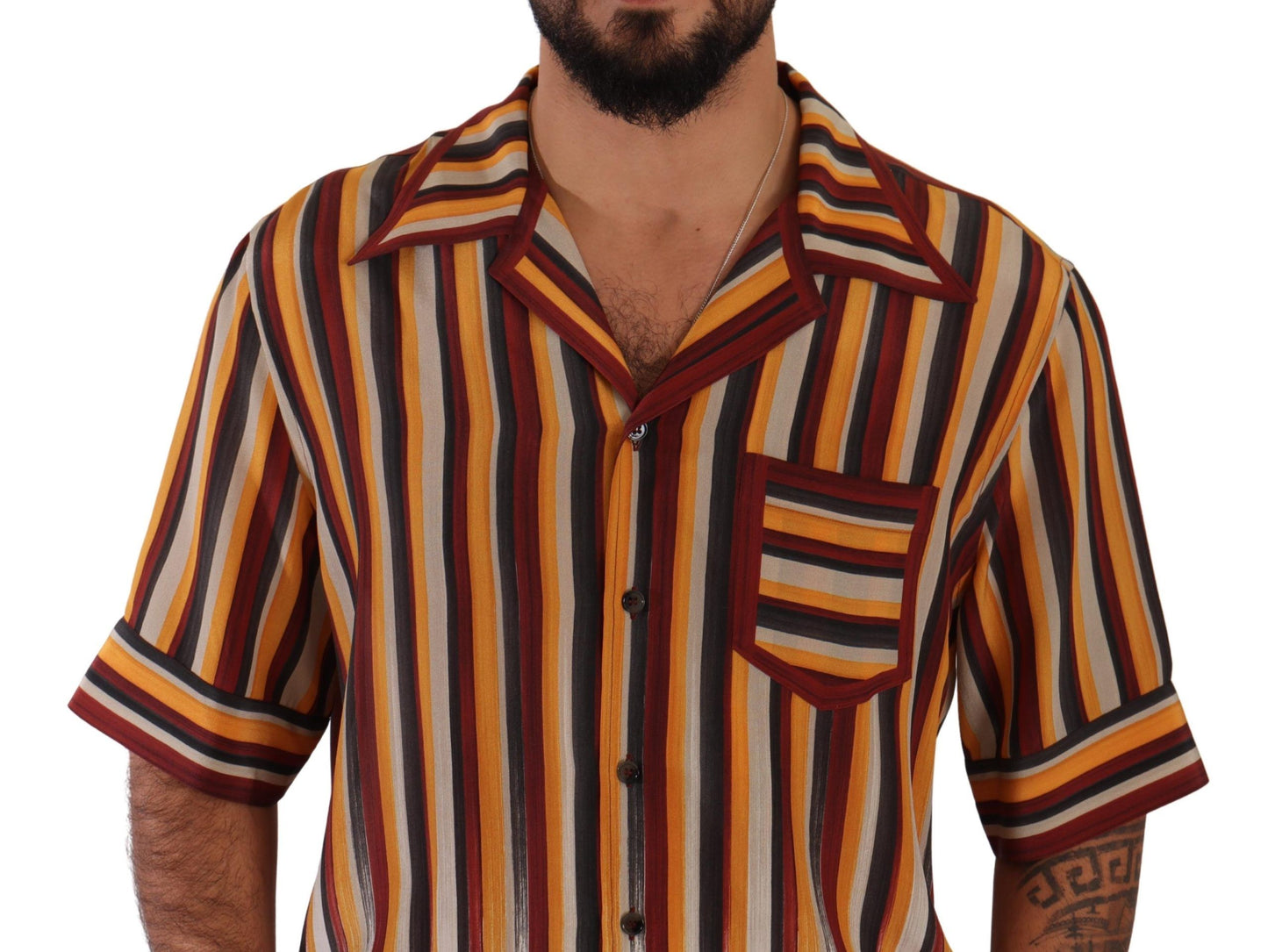 Dolce & Gabbana Silk Striped Casual Italian Shirt