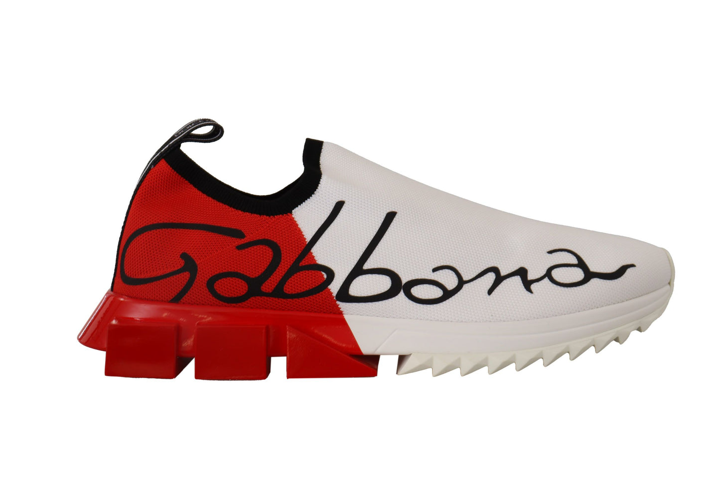 Dolce & Gabbana Sleek White Sorrento Sneakers with Red Accents