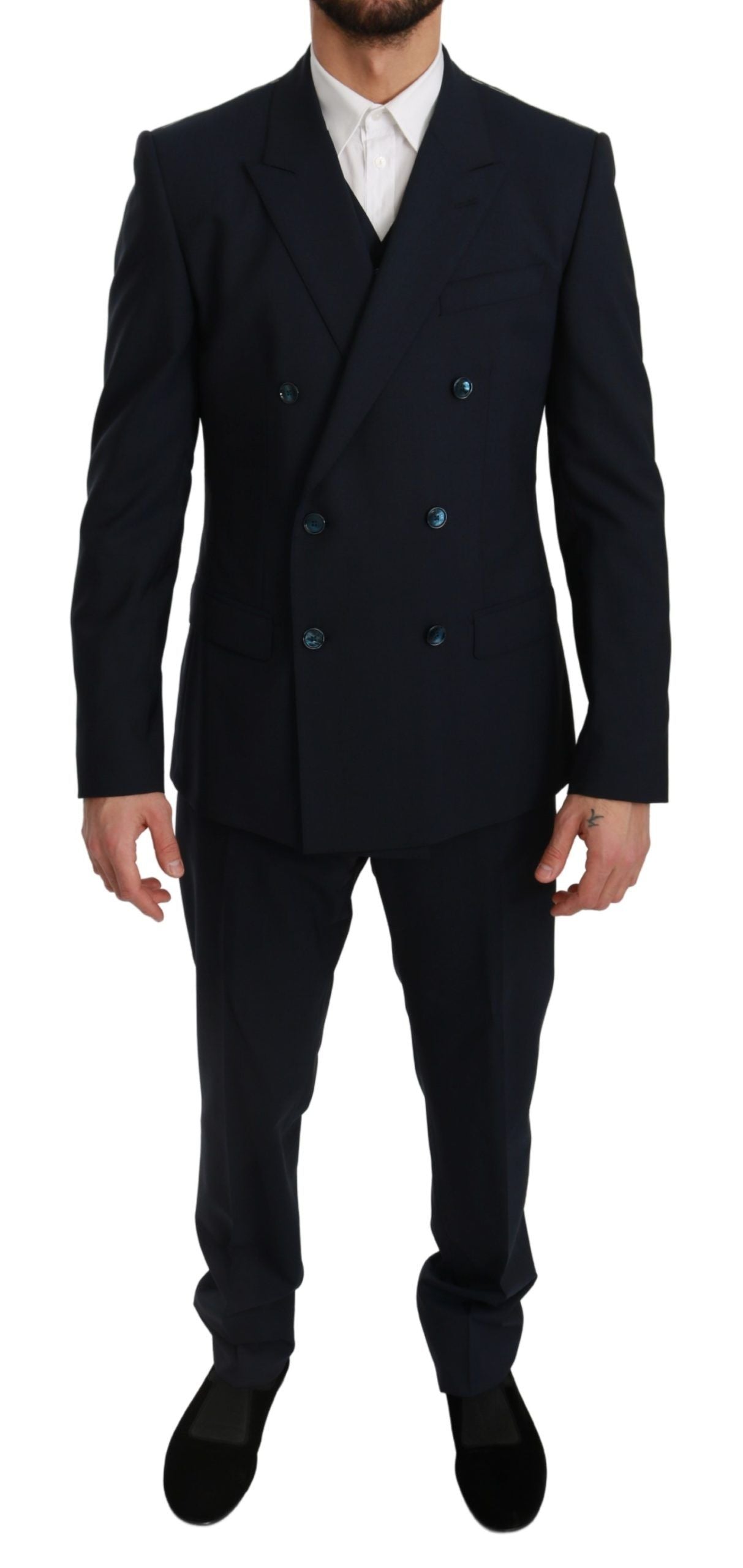 Dolce & Gabbana Elegant Navy Blue Martini Suit