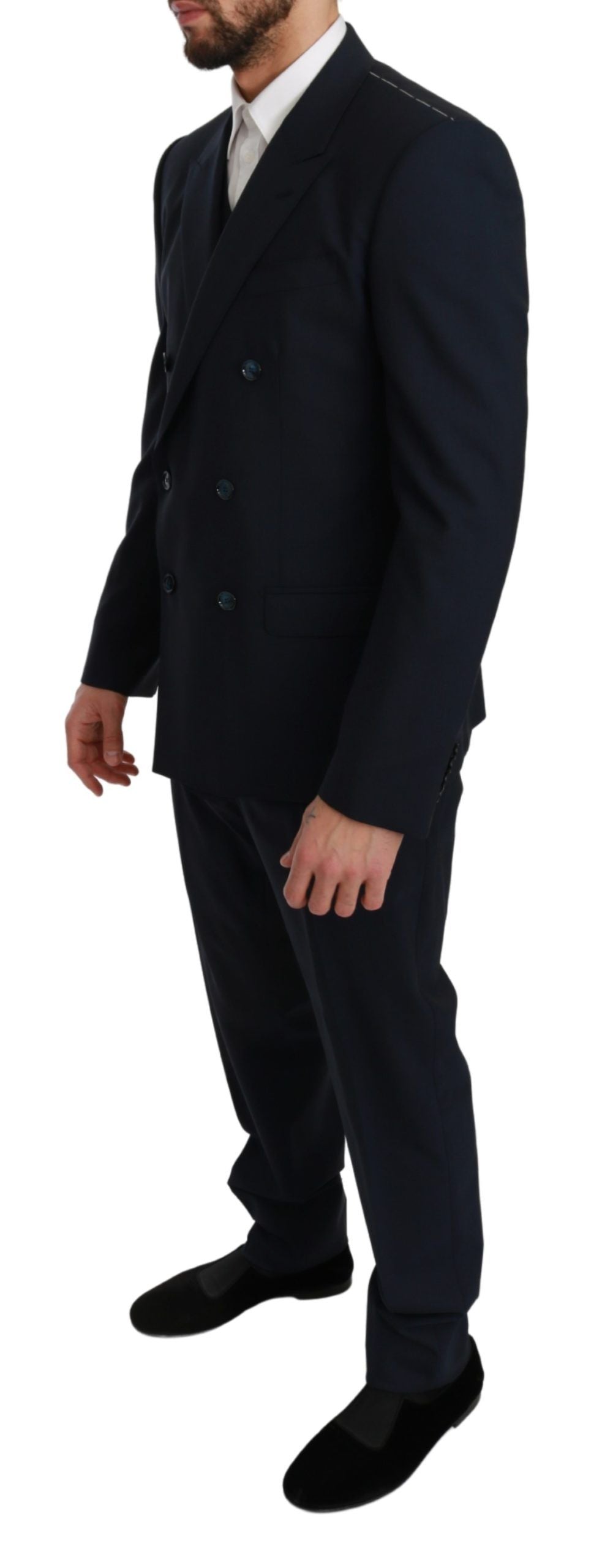 Dolce & Gabbana Elegant Navy Blue Martini Suit