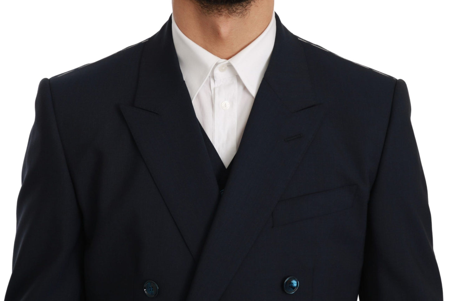 Dolce & Gabbana Elegant Navy Blue Martini Suit