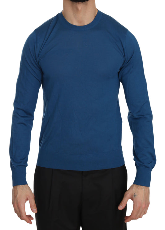 Dolce & Gabbana Elegant Blue Cashmere Crew Neck Sweater