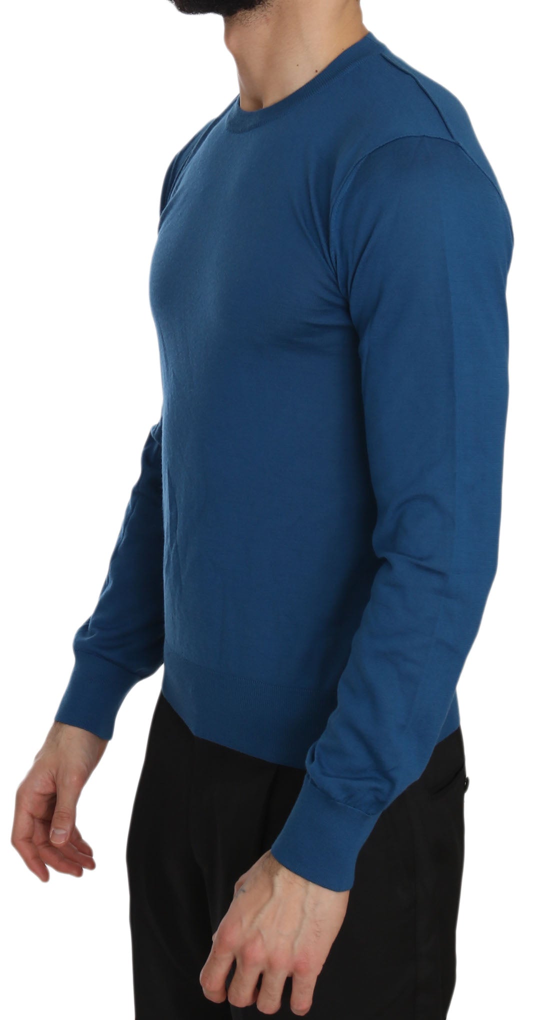 Dolce & Gabbana Elegant Blue Cashmere Crew Neck Sweater