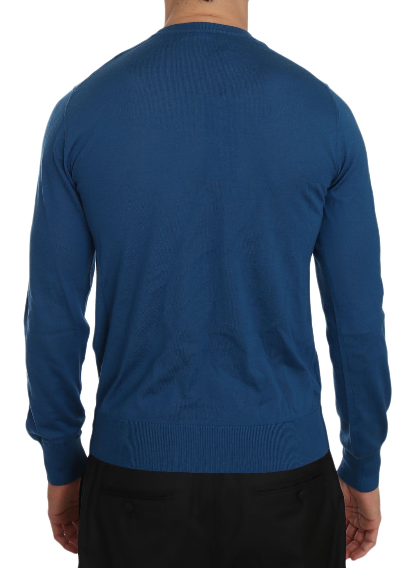 Dolce & Gabbana Elegant Blue Cashmere Crew Neck Sweater