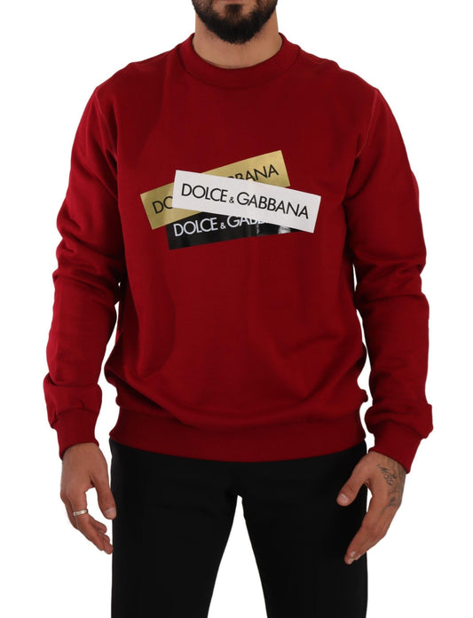 Dolce & Gabbana Elegant Red Crewneck Pullover Sweater