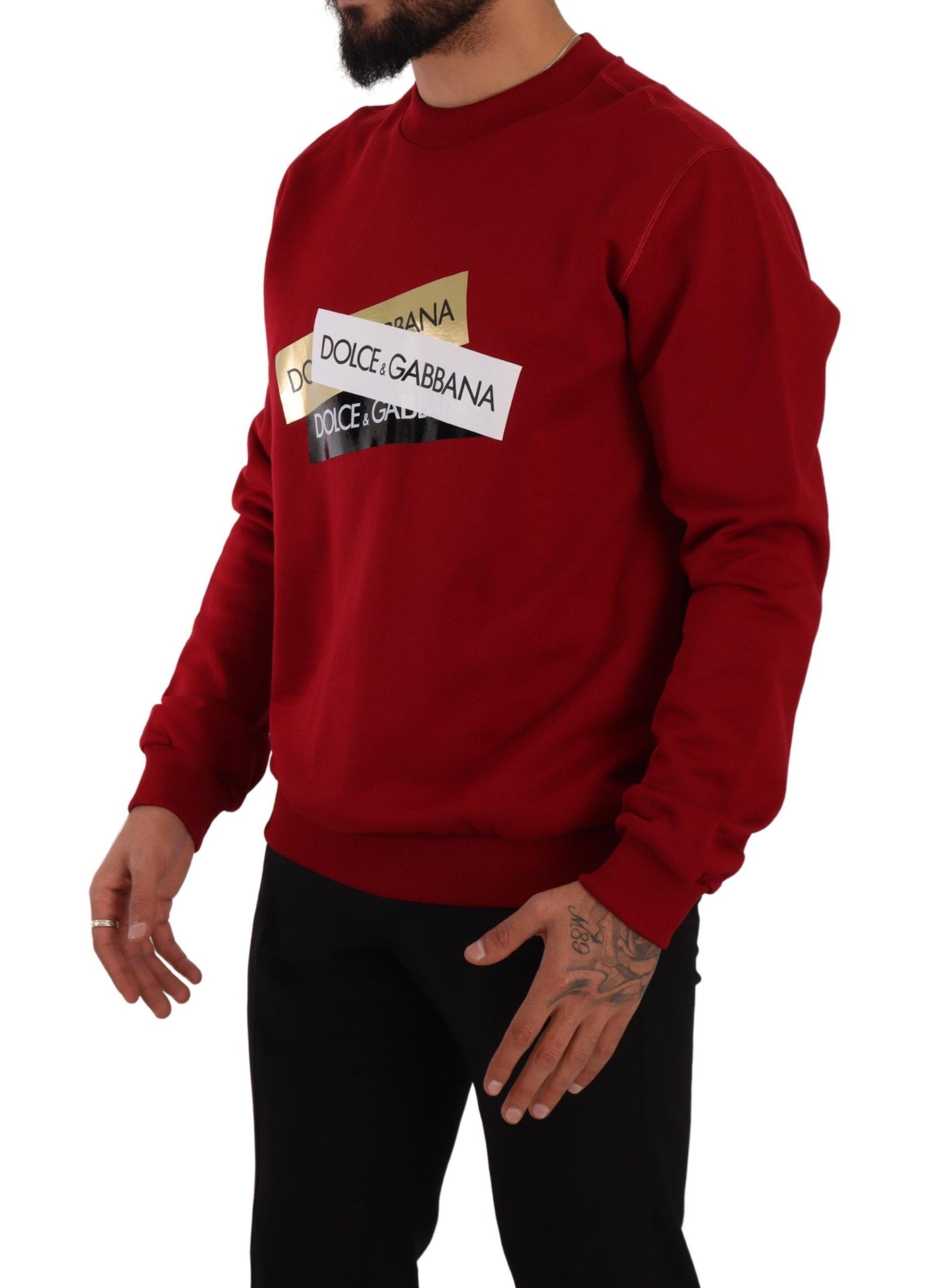 Dolce & Gabbana Elegant Red Crewneck Pullover Sweater