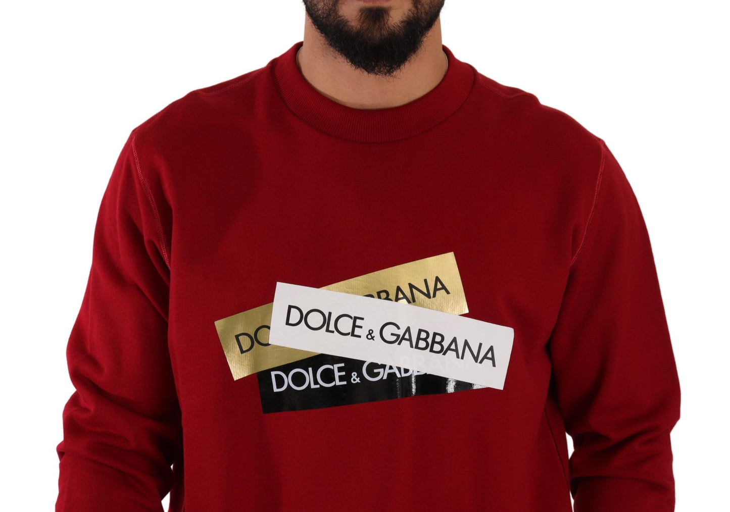 Dolce & Gabbana Elegant Red Crewneck Pullover Sweater