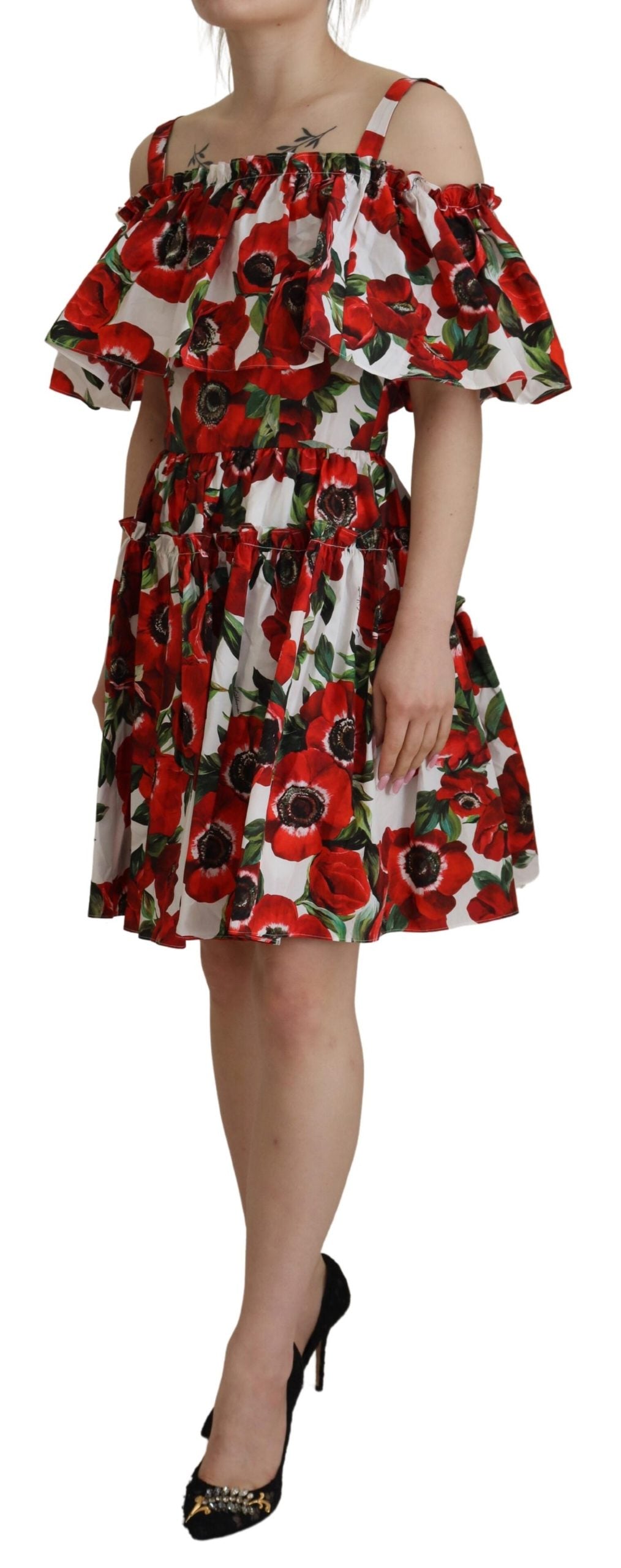 Dolce & Gabbana Chic Floral A-Line Cotton Dress