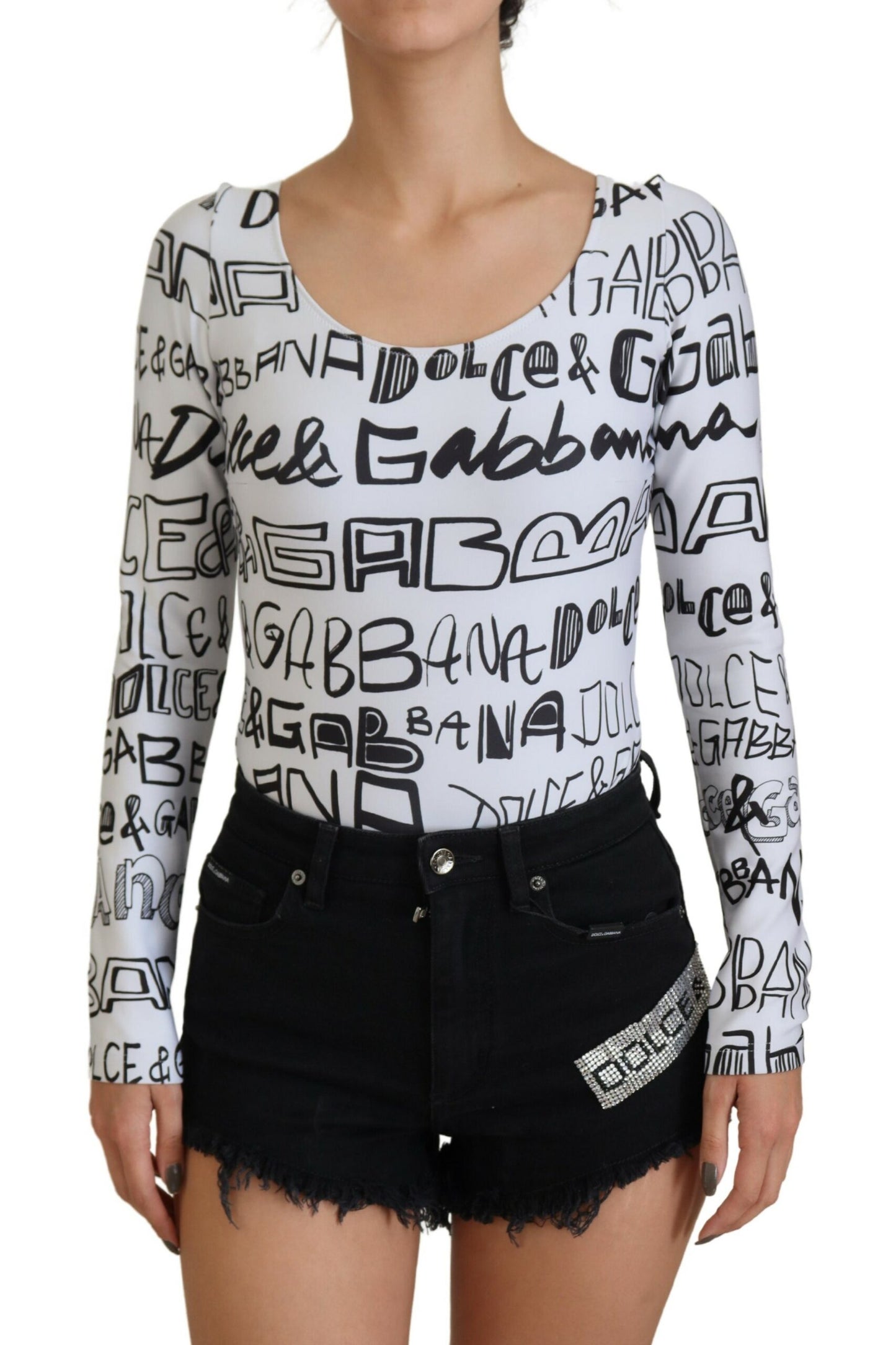 Dolce & Gabbana Elegant Long Sleeve Logo Top