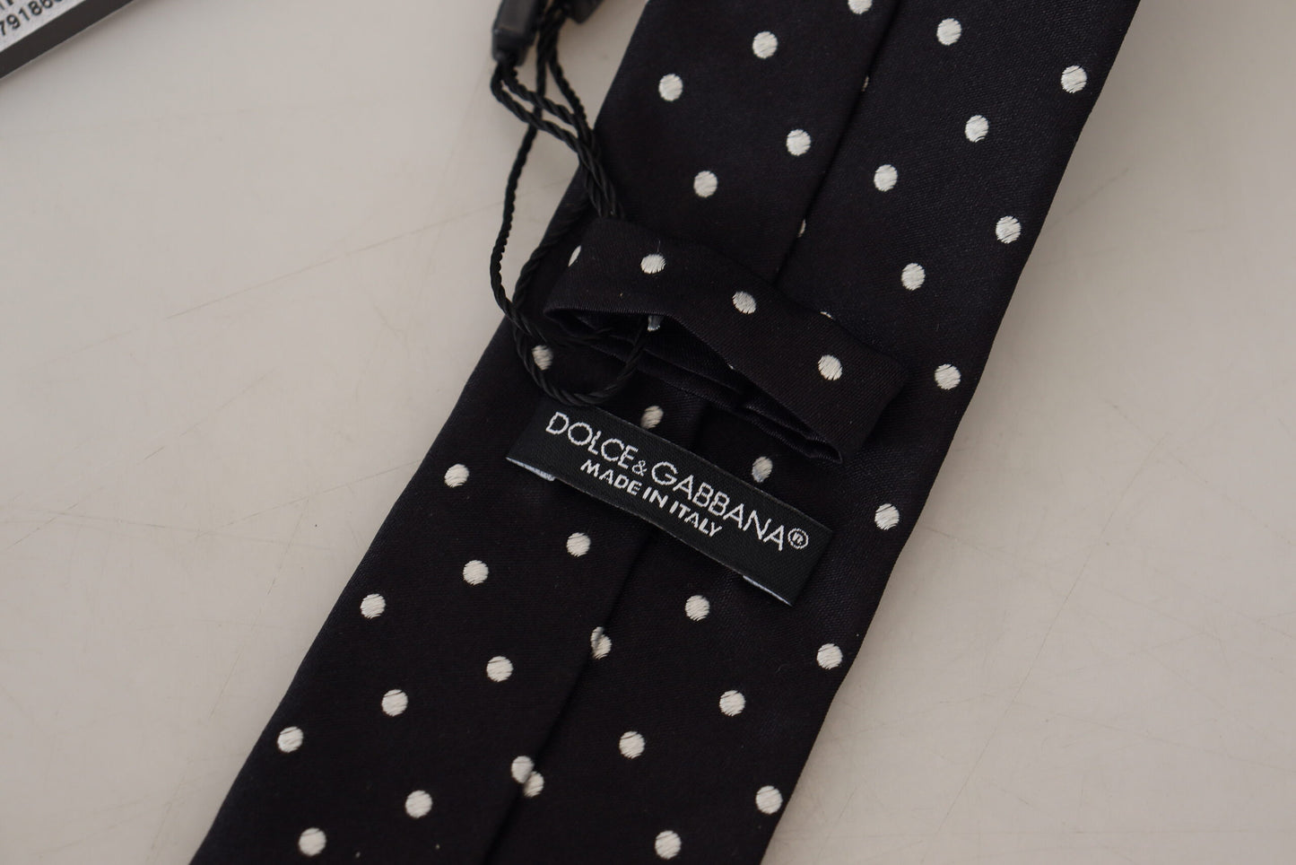 Dolce & Gabbana Elegant Black Polka Dot Silk Tie