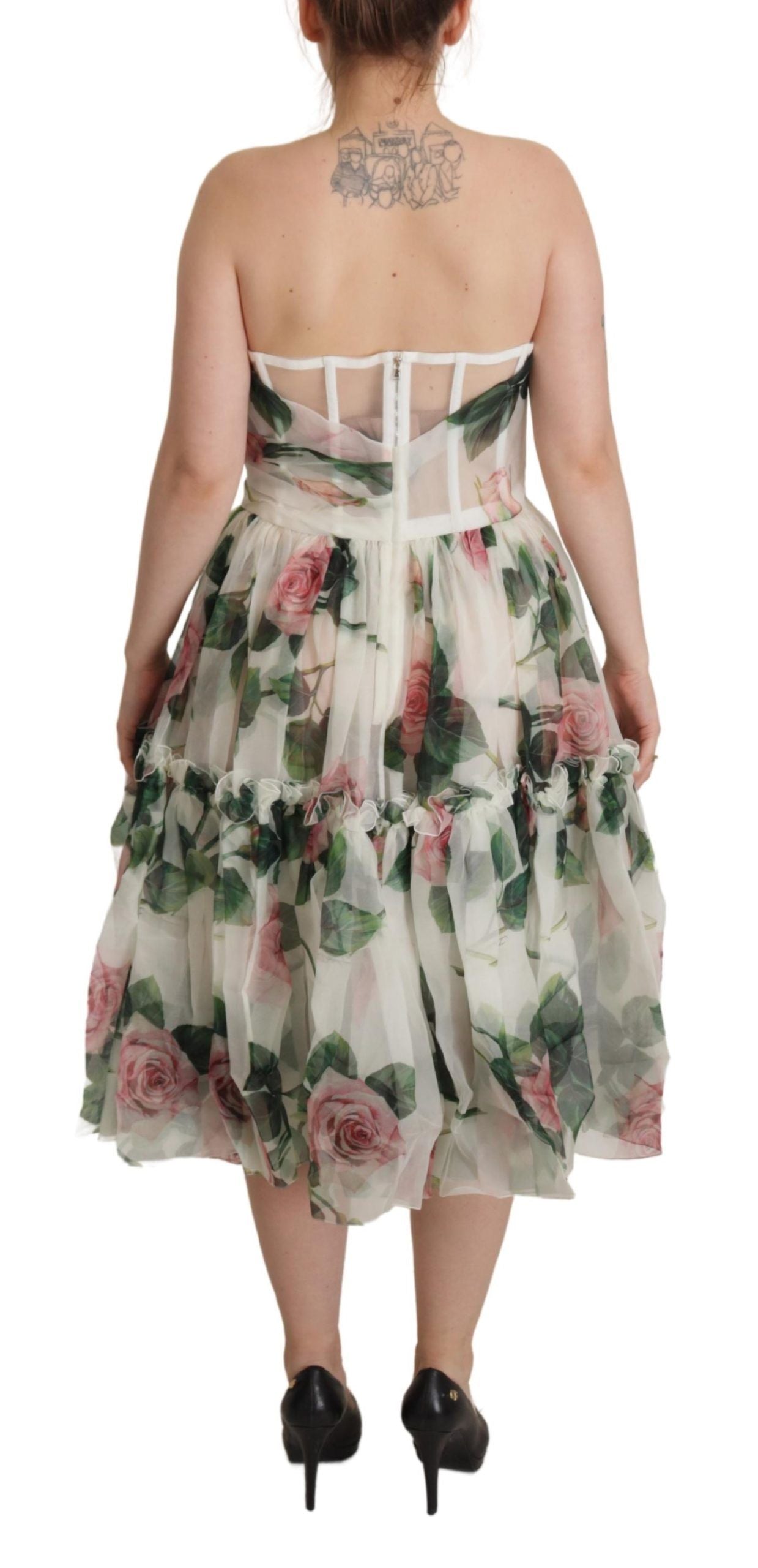 Dolce & Gabbana Romantic Floral Silk Midi Dress